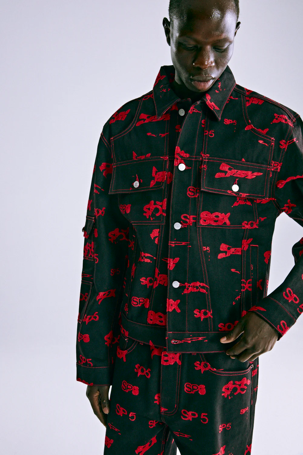 5EX AOP DENIM TRUCKER JACKET - Image 9