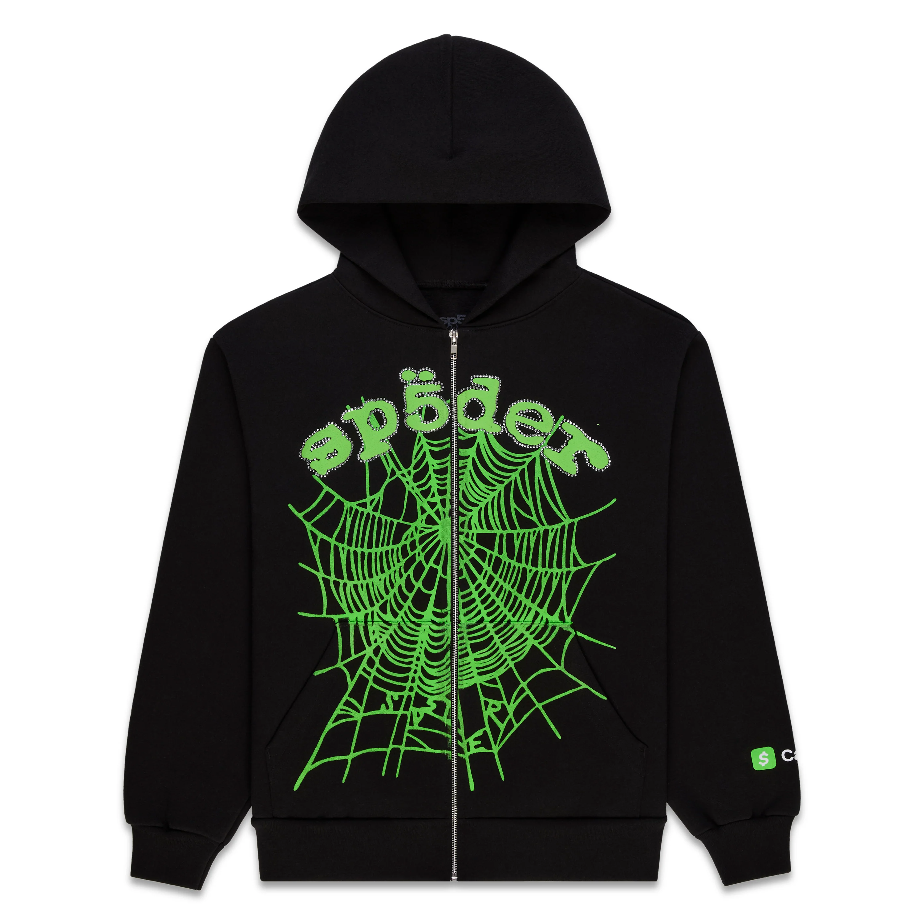 CA$H OG WEB V2 RHINESTONE ZIP HOODIE