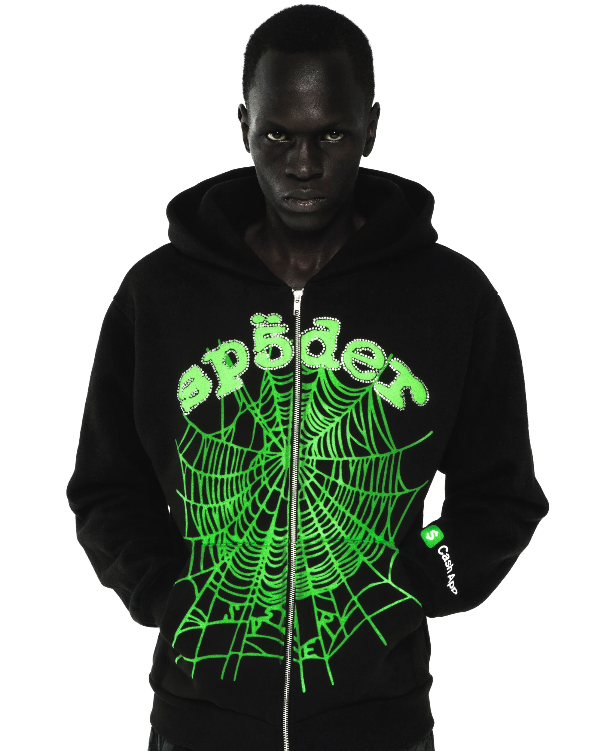 CA$H OG WEB V2 RHINESTONE ZIP HOODIE - Image 13