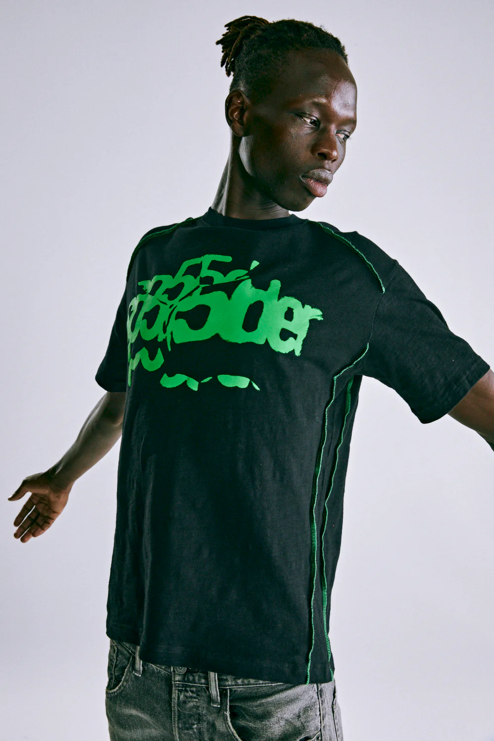 CONTRAST STITCH SLUB TEE - Image 8