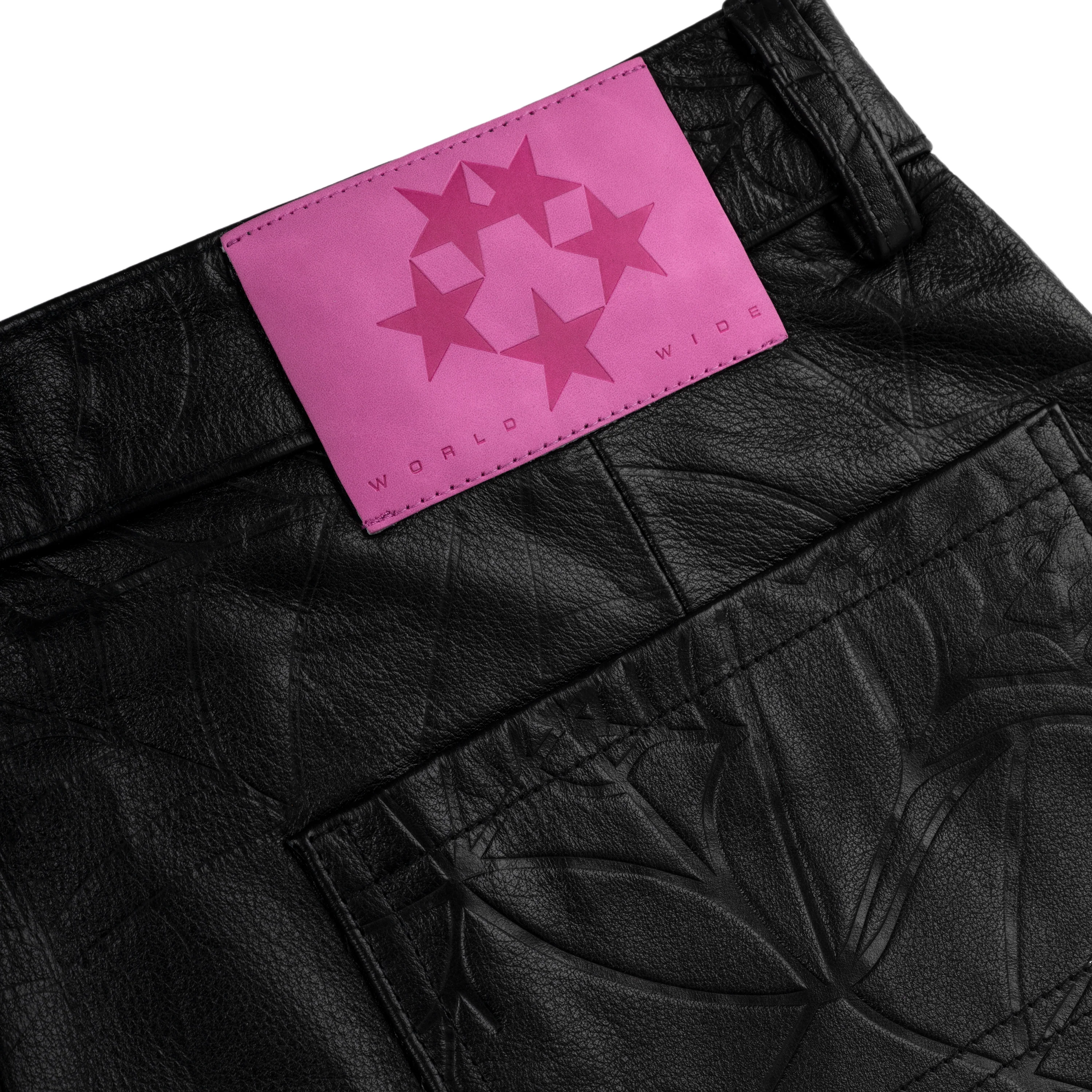 DEBOSSED WEB LEATHER PANT - Image 3