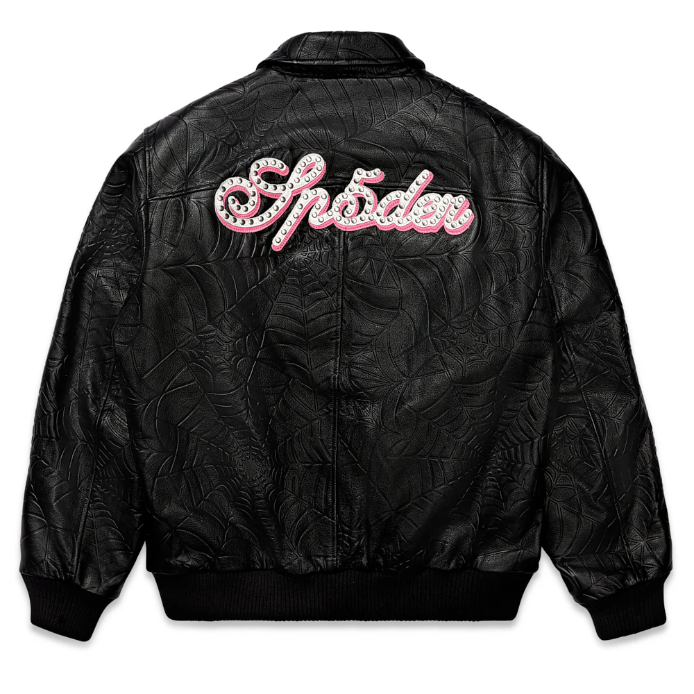 DEBOSSED WEB LEATHER JACKET - Image 2
