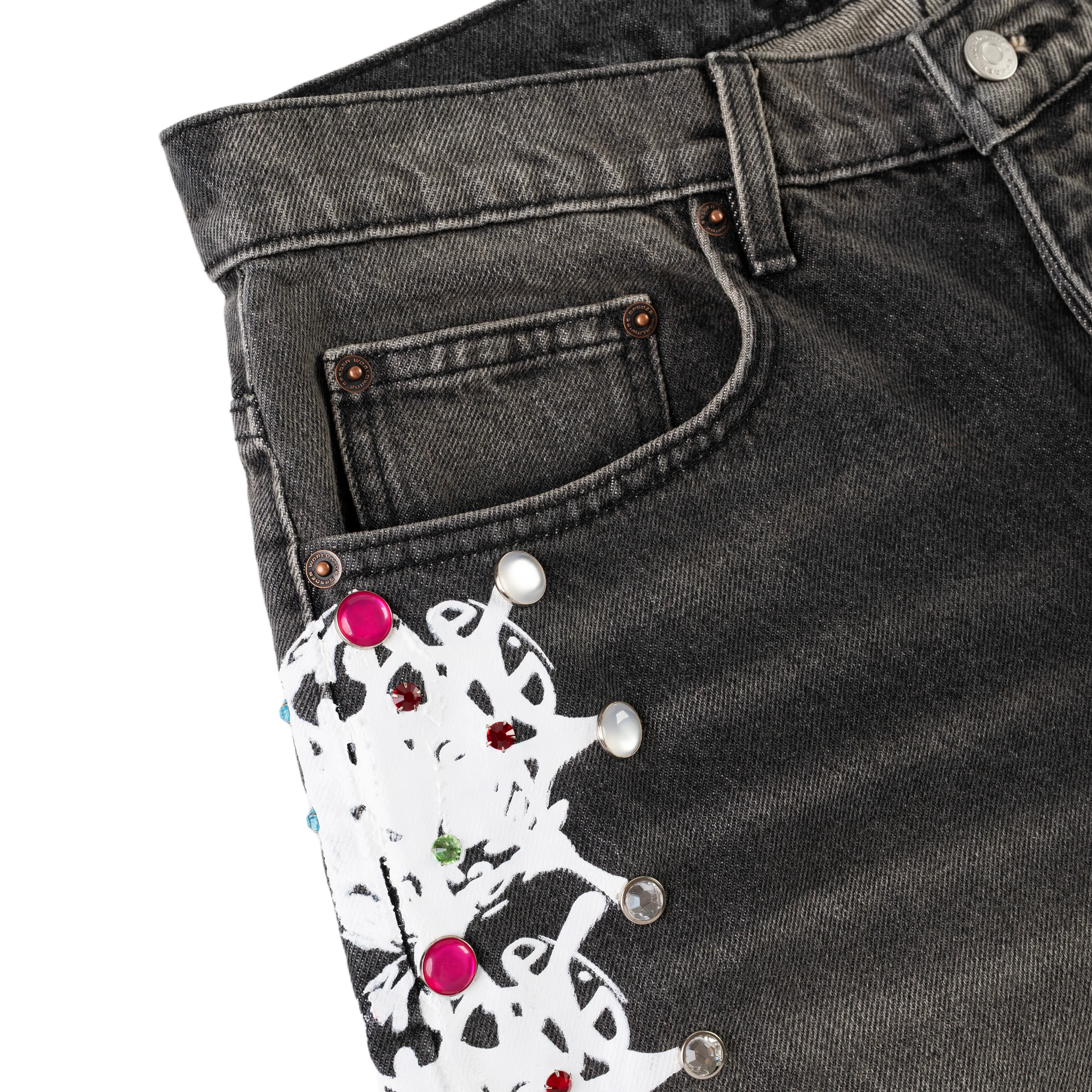WEB STONE DENIM SHORT - Image 3