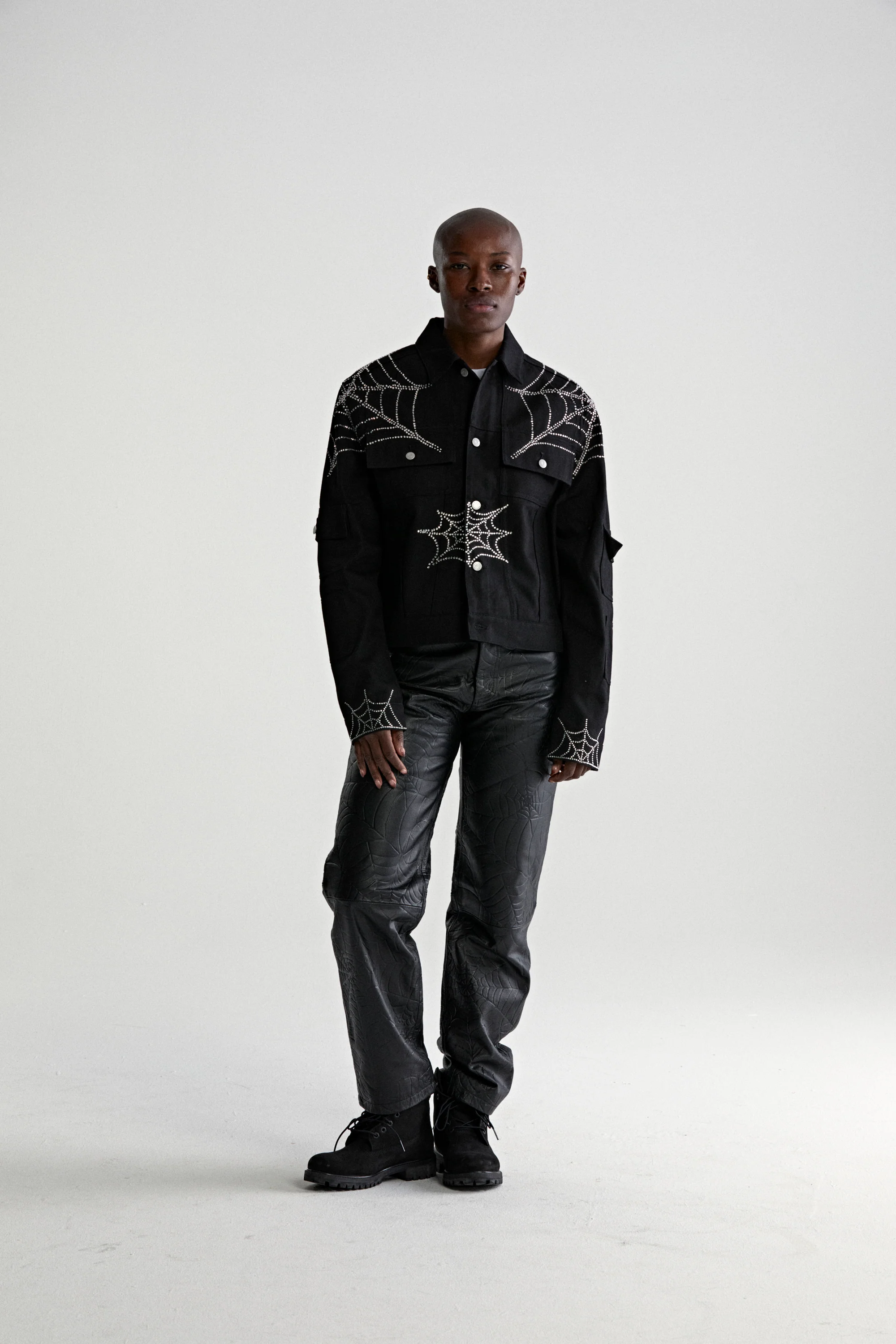 WEB DENIM CROPPED TRUCKER JACKET - Image 7