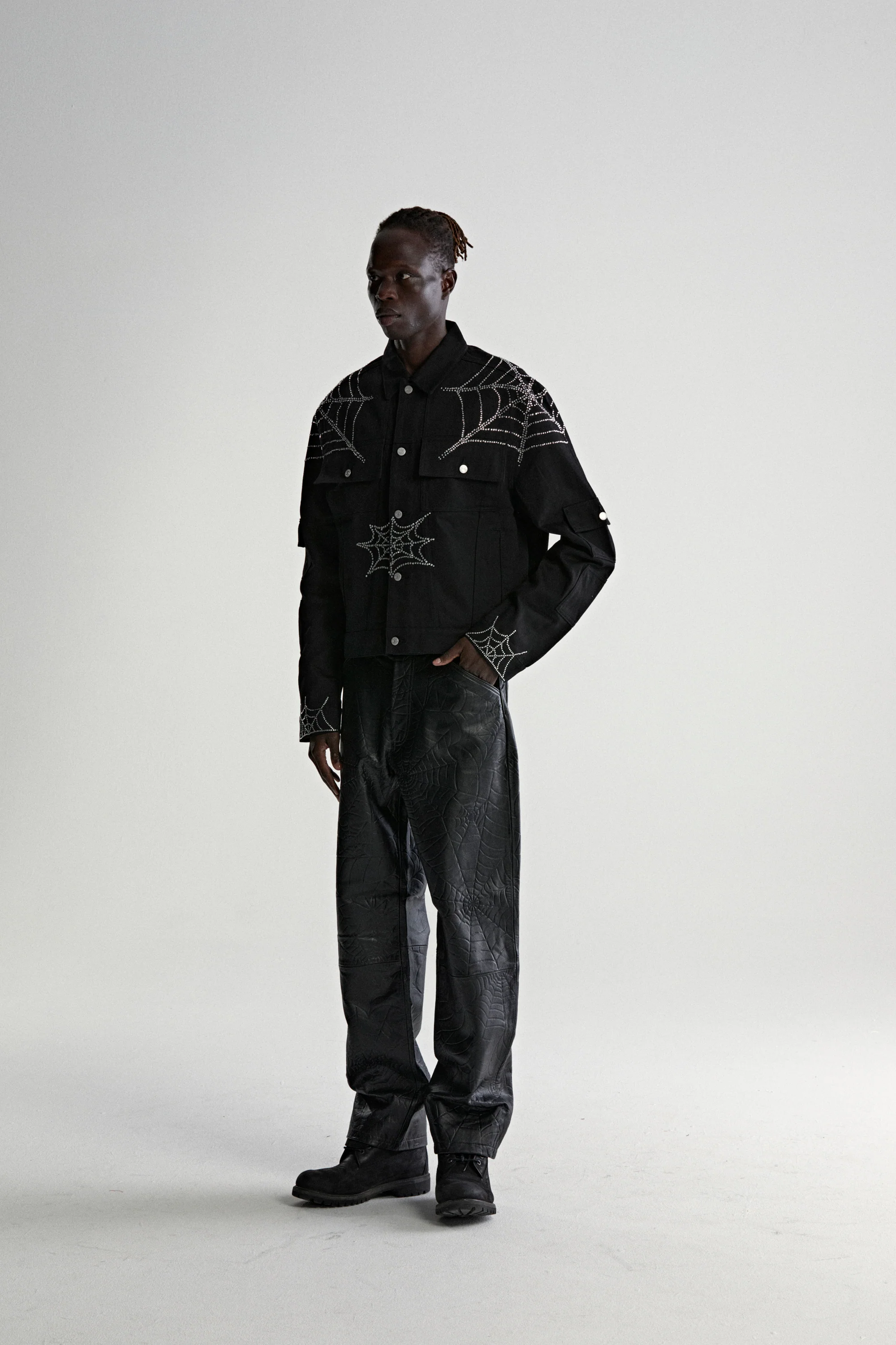 WEB DENIM CROPPED TRUCKER JACKET - Image 8