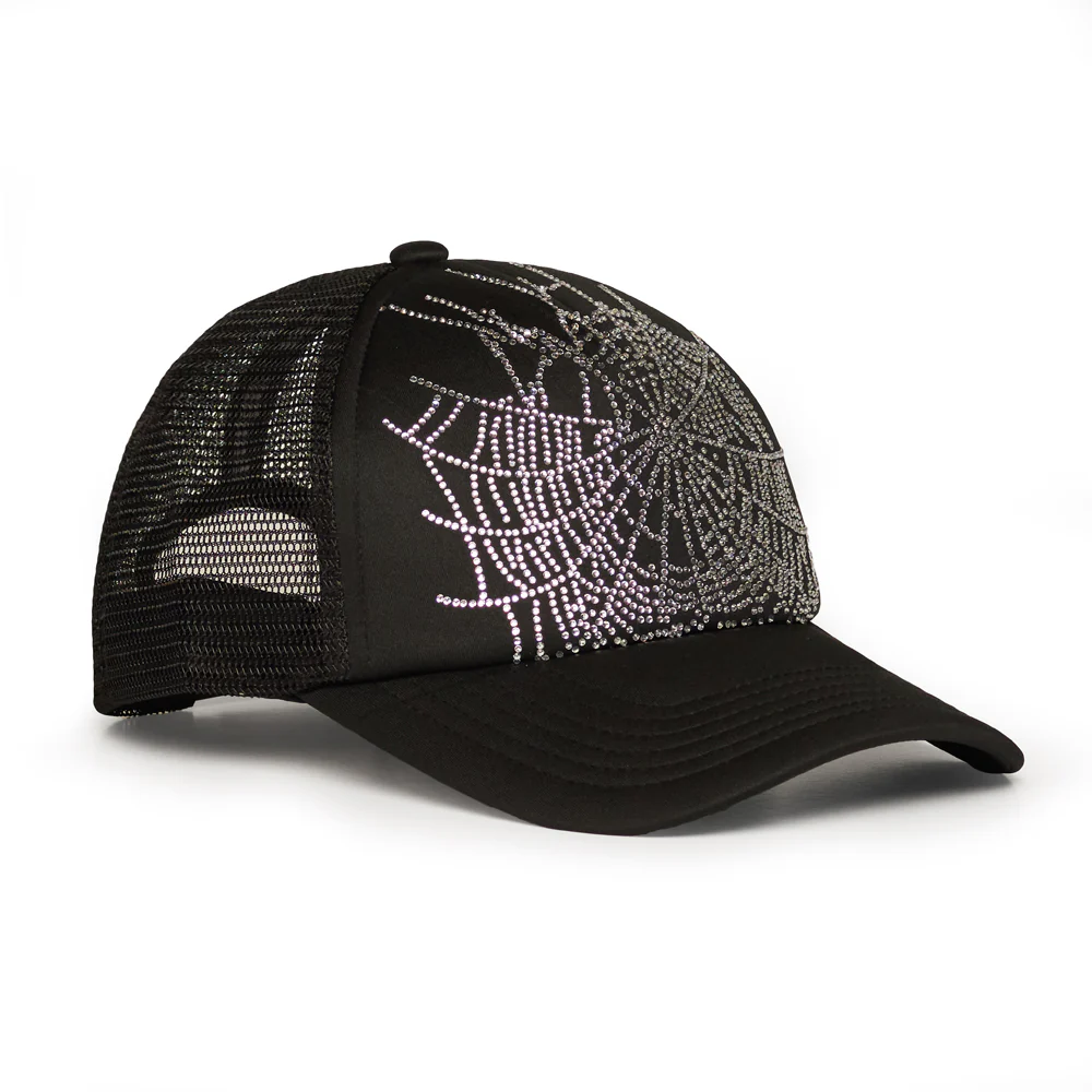 BLACK WEB RHINESTONE TRUCKER - Image 2