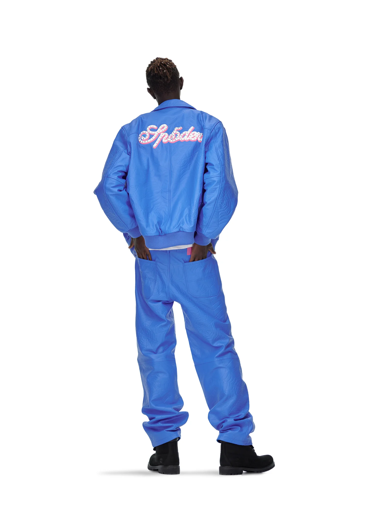 DEBOSSED WEB LEATHER JACKET - Image 10