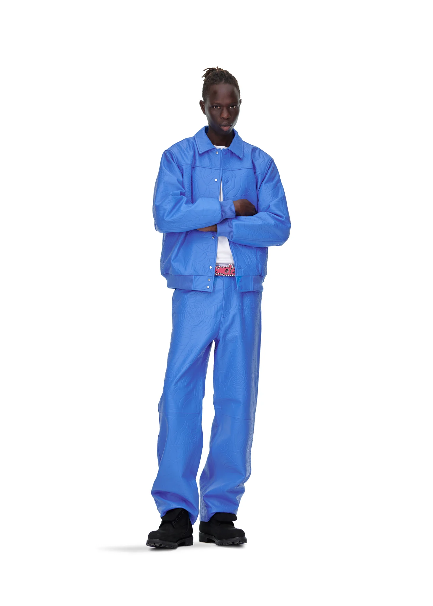 DEBOSSED WEB LEATHER PANT - Image 11