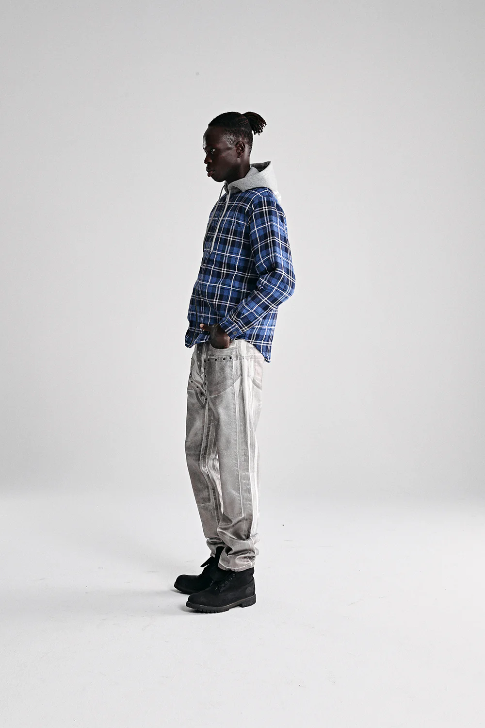 HOODED ZIP FLANNEL SHIRT JACKET - Image 7