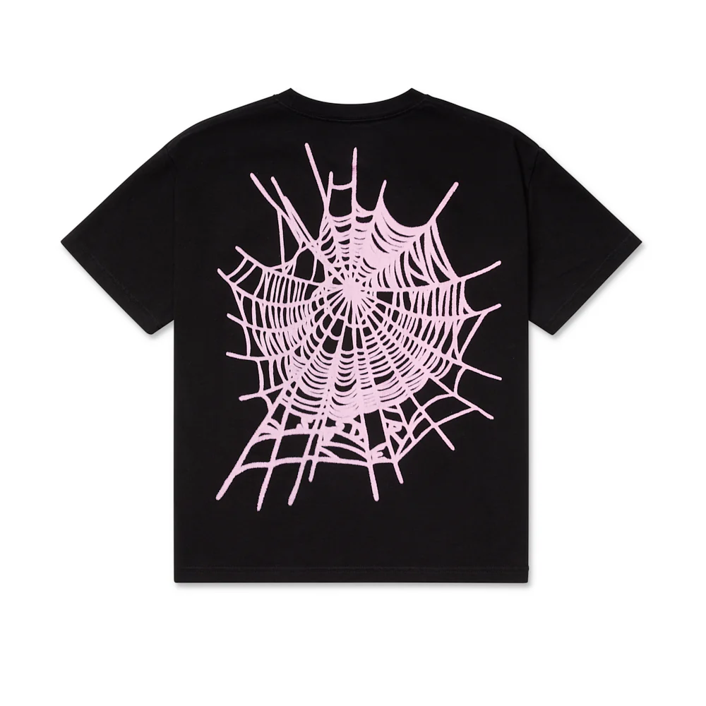 BLACK/PINK SP5DER WEB TEE - Image 3