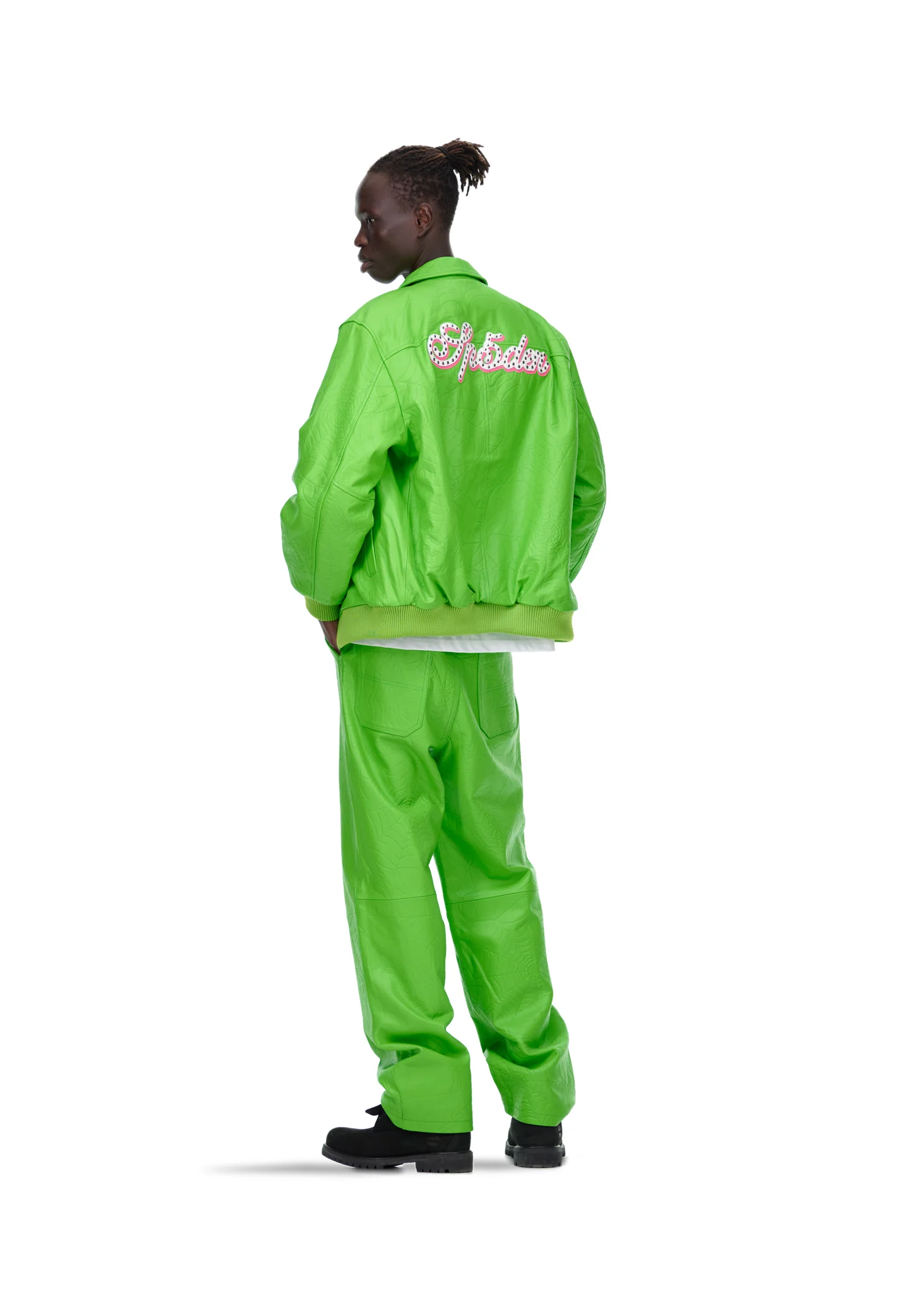 DEBOSSED WEB LEATHER JACKET - Image 10