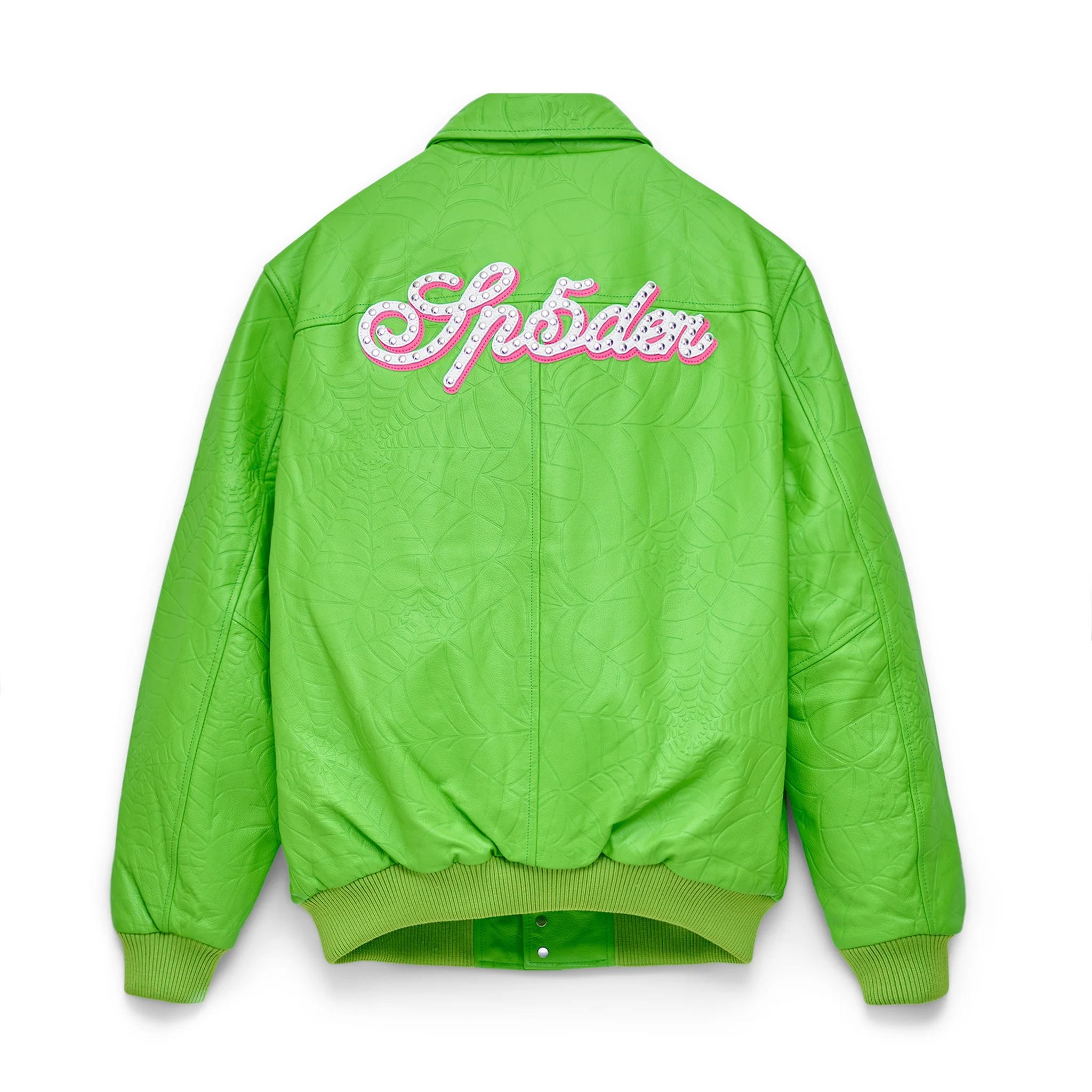 DEBOSSED WEB LEATHER JACKET - Image 2