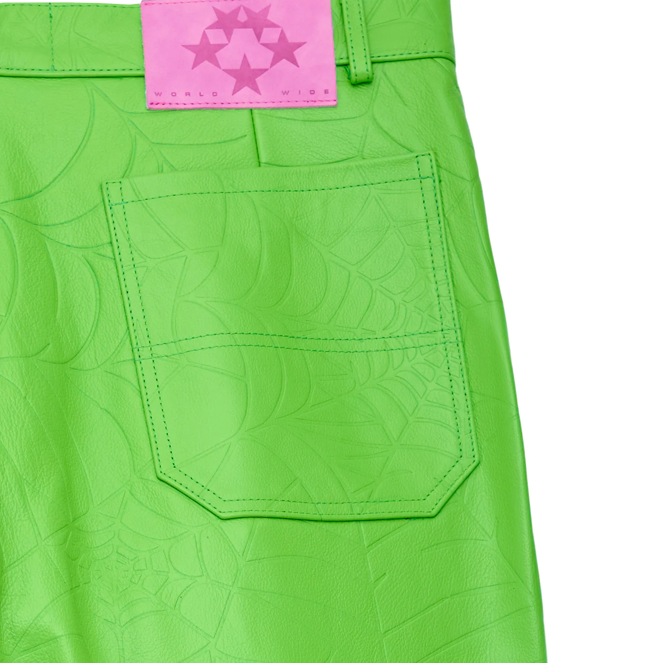 DEBOSSED WEB LEATHER PANT - Image 4