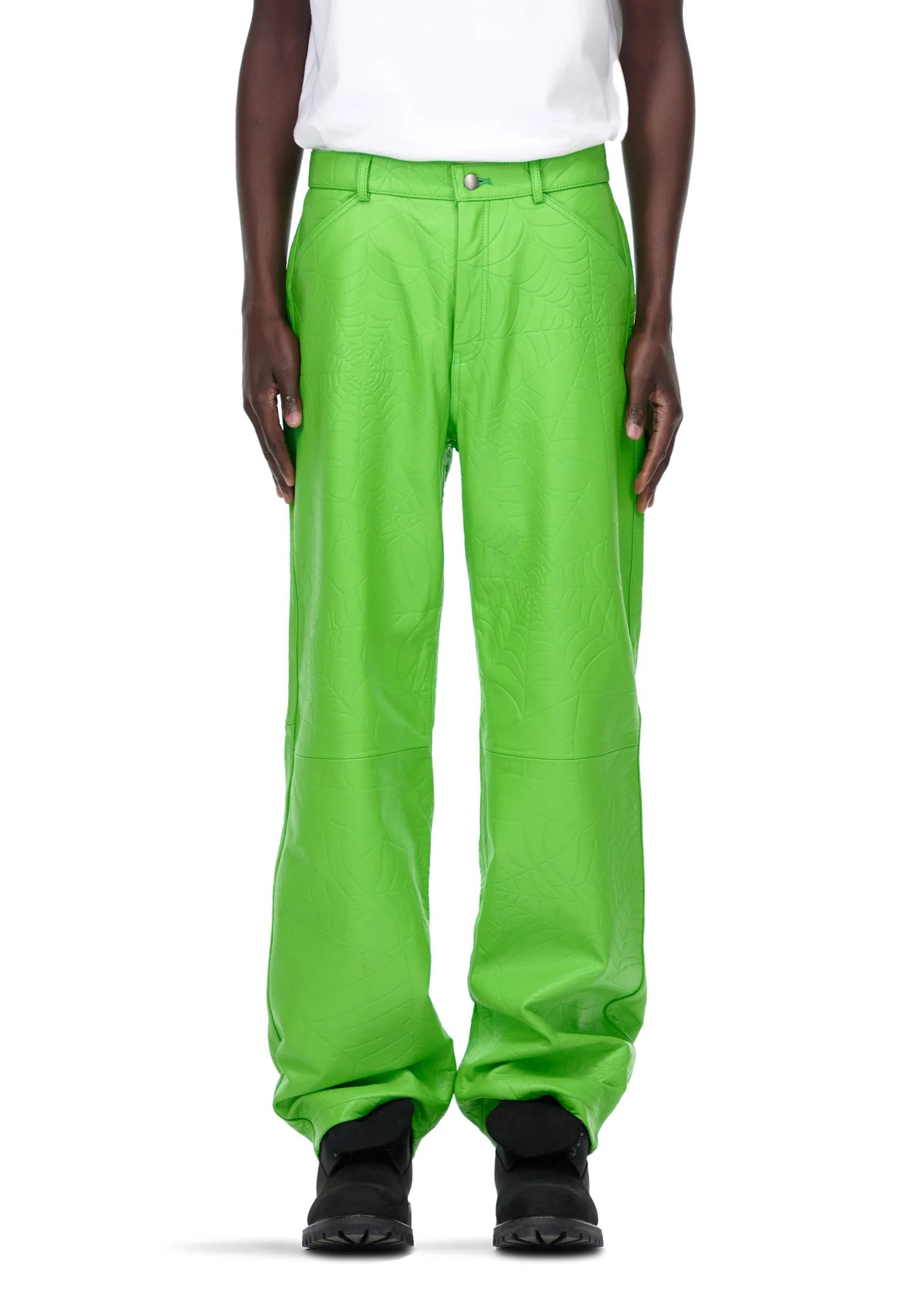DEBOSSED WEB LEATHER PANT - Image 5