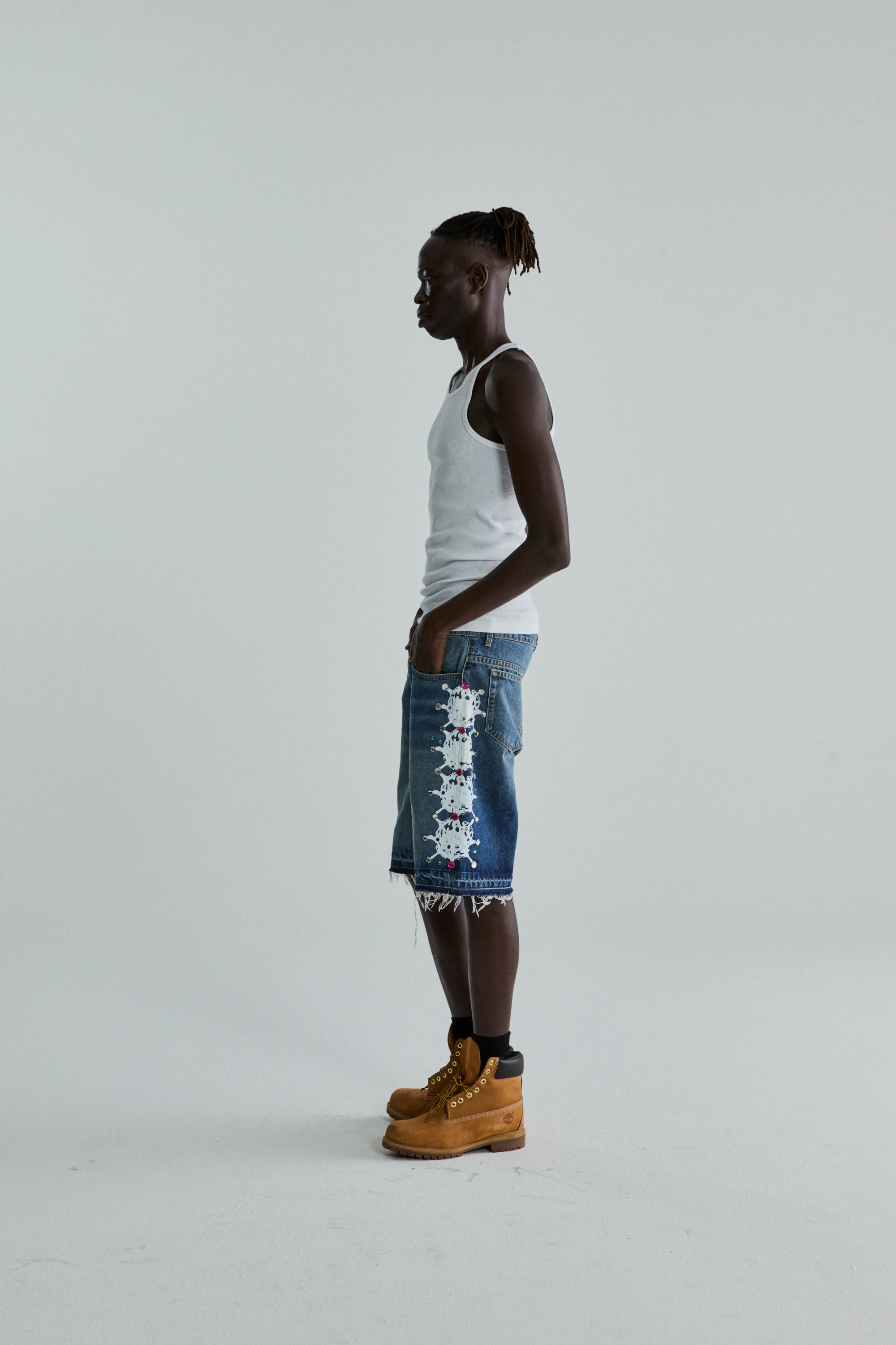 WEB STONE DENIM SHORT - Image 11