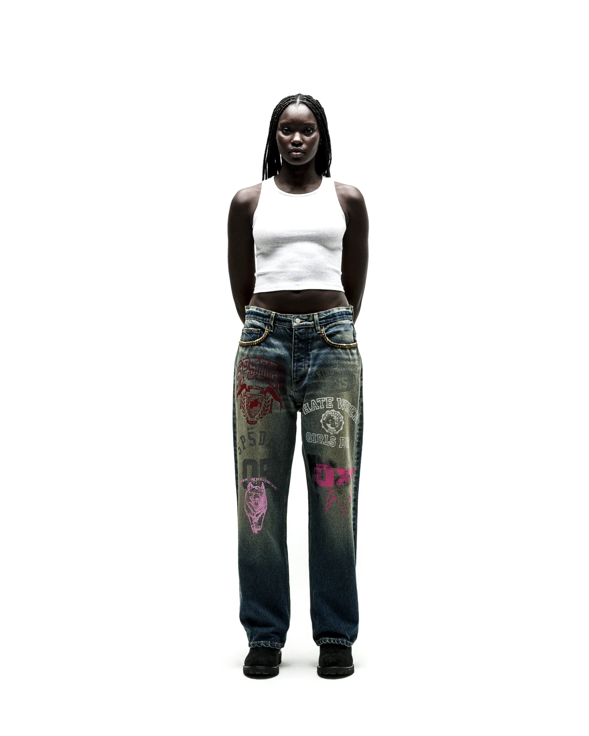 MULTI PRINT STUDDED DENIM - Image 7