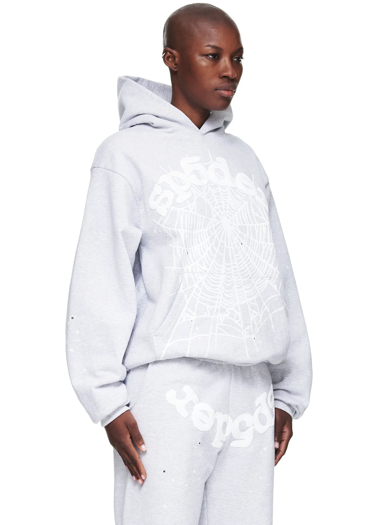 HEATHER GREY OG WEB HOODIE - Image 4