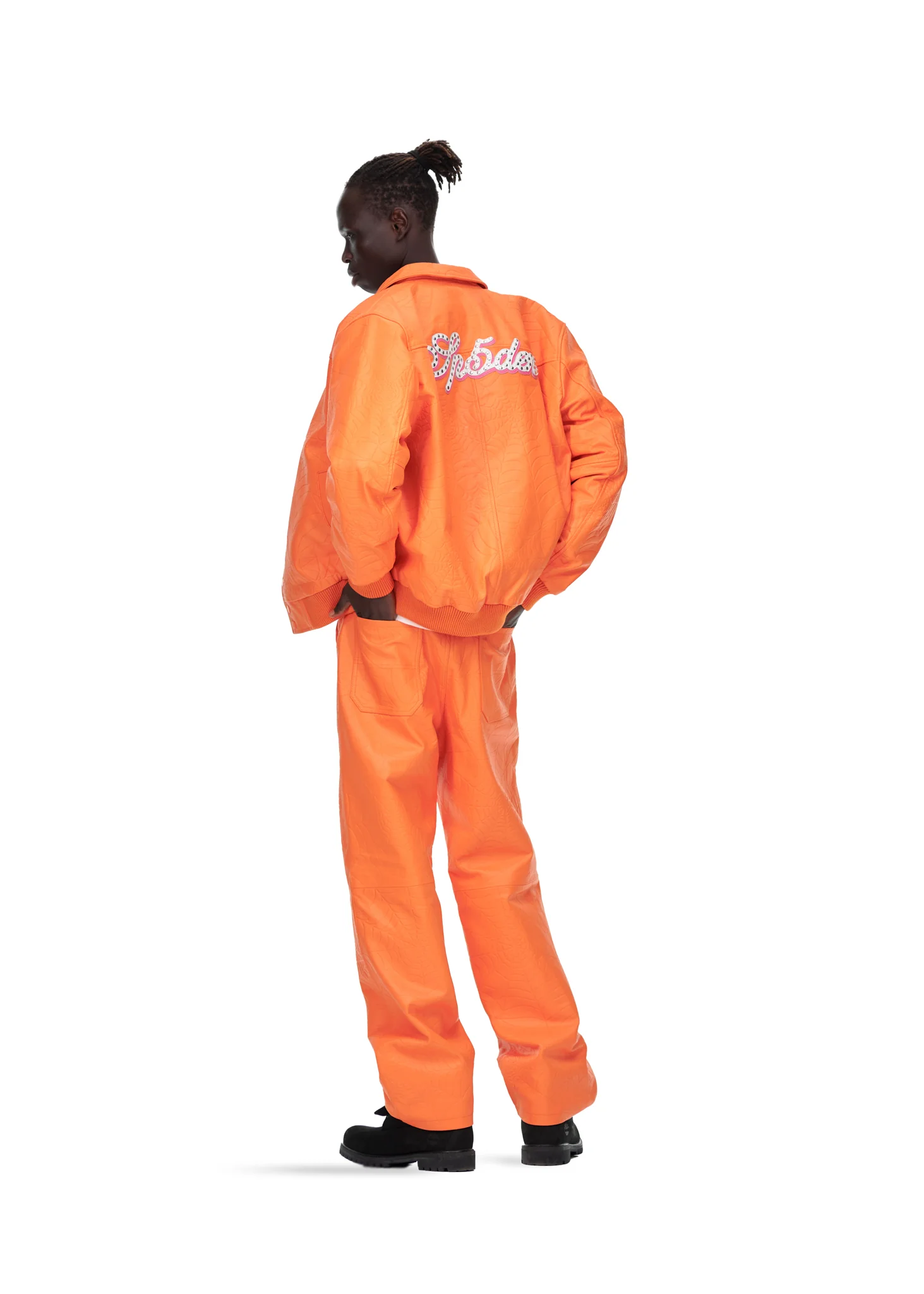 DEBOSSED WEB LEATHER JACKET - Image 10