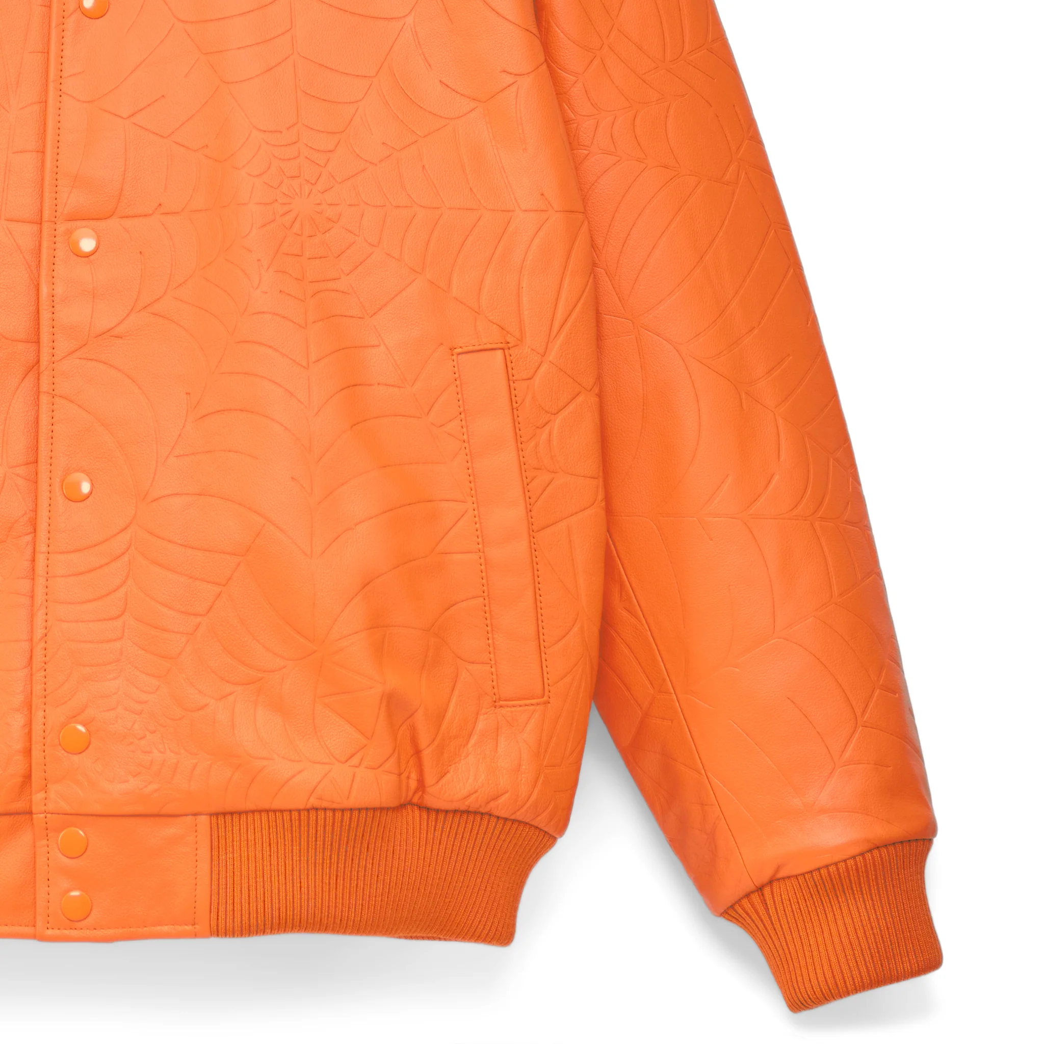 DEBOSSED WEB LEATHER JACKET - Image 3