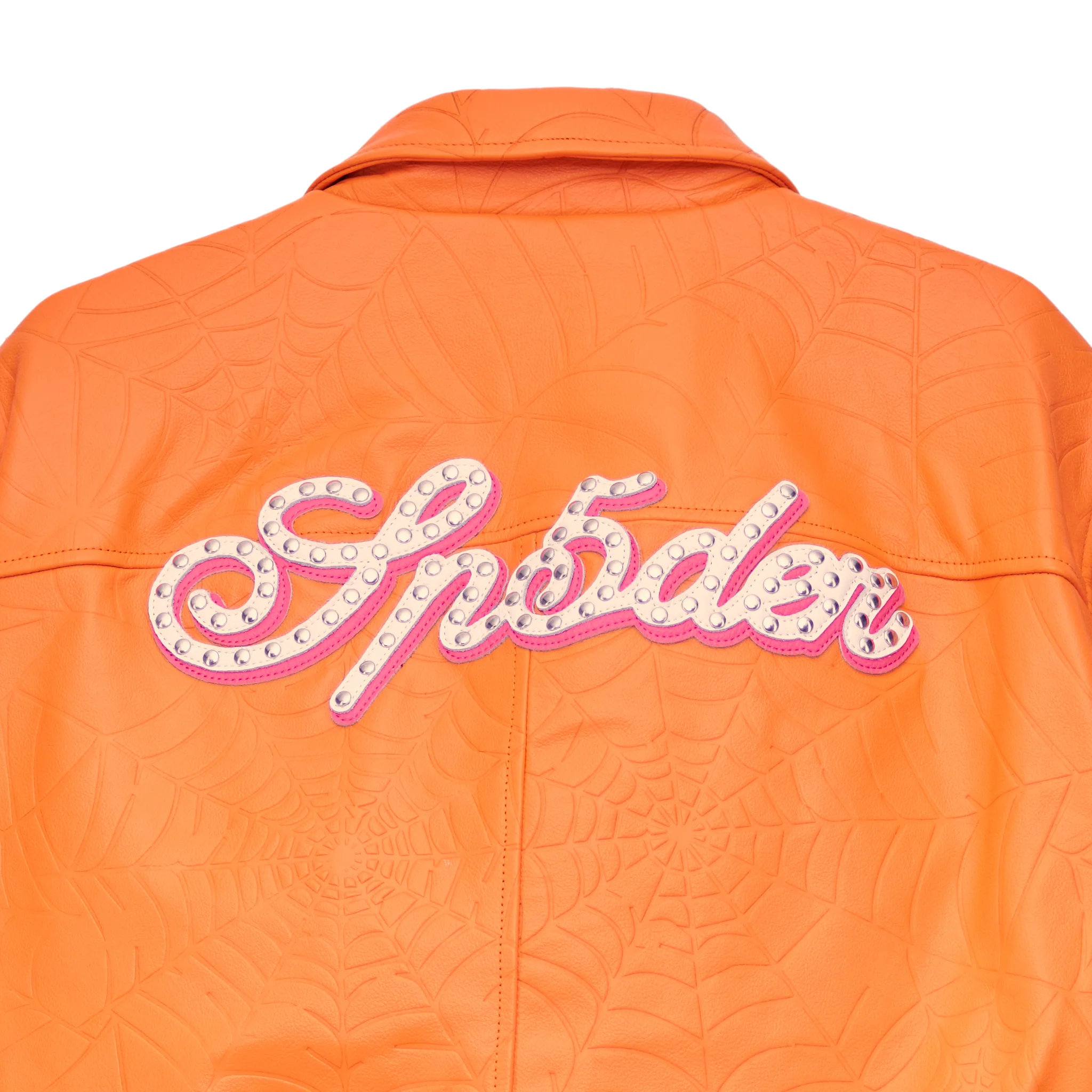 DEBOSSED WEB LEATHER JACKET - Image 4