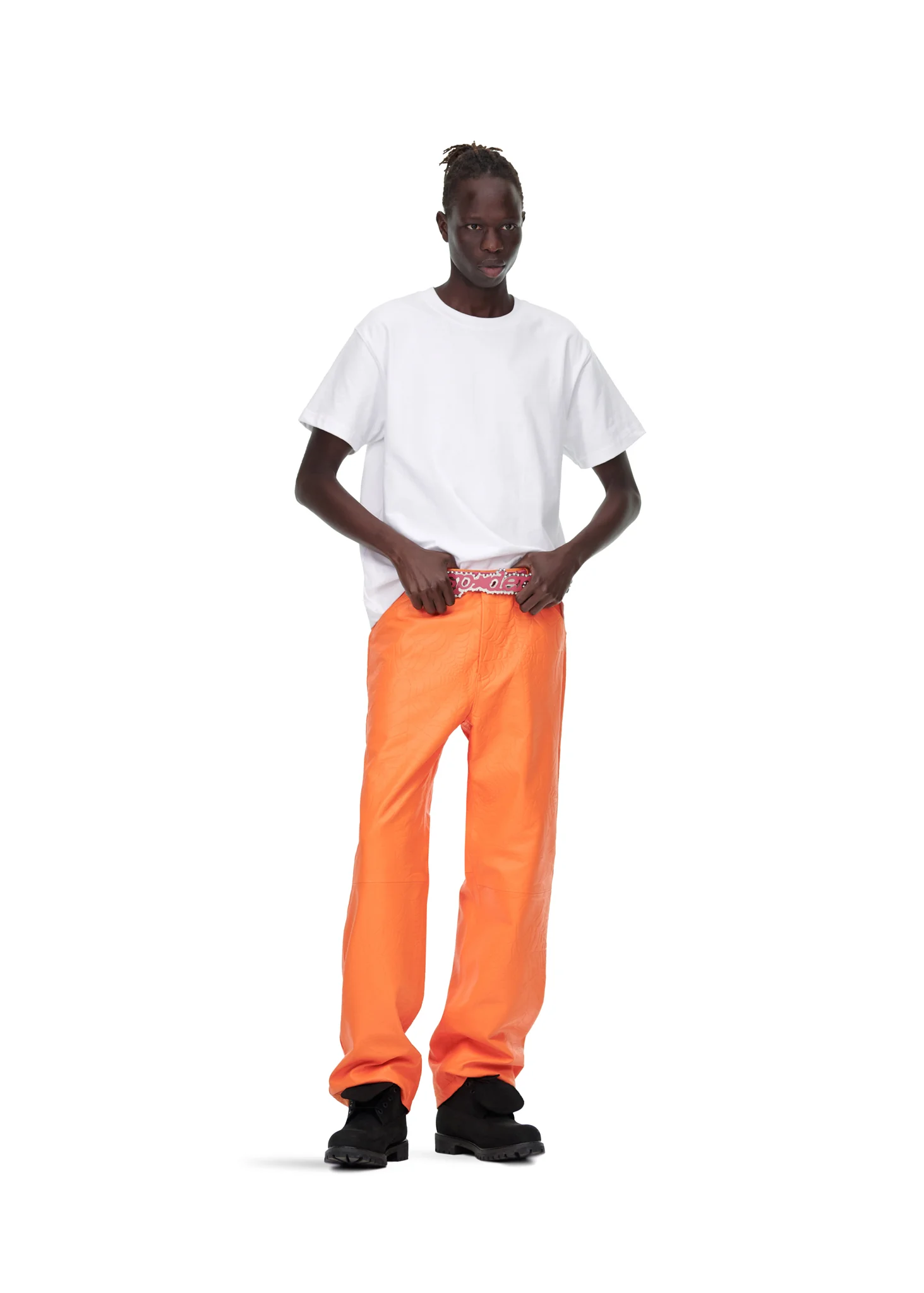 DEBOSSED WEB LEATHER PANT - Image 10