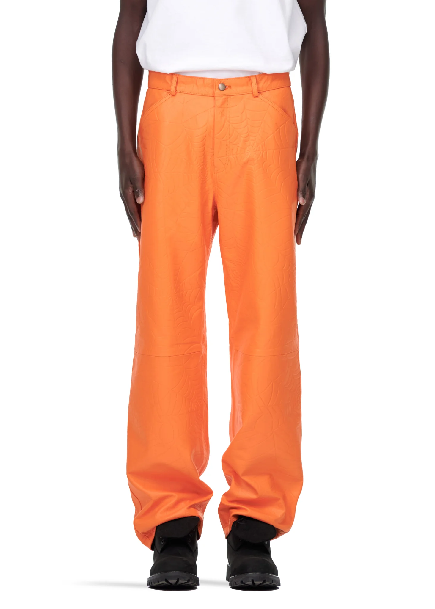 DEBOSSED WEB LEATHER PANT - Image 5