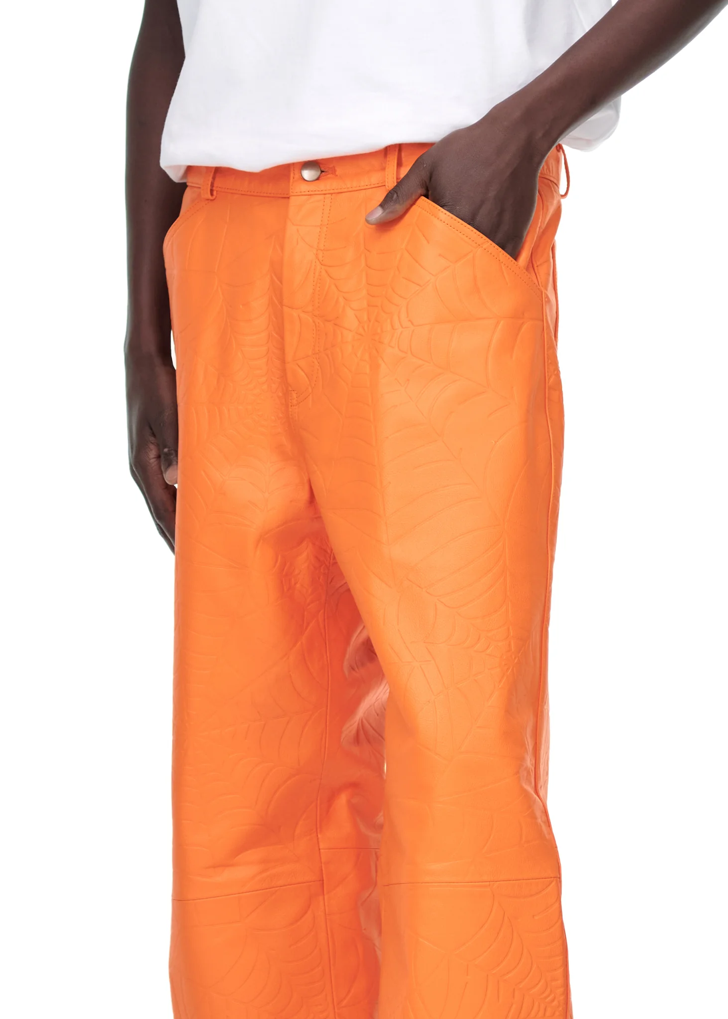 DEBOSSED WEB LEATHER PANT - Image 8
