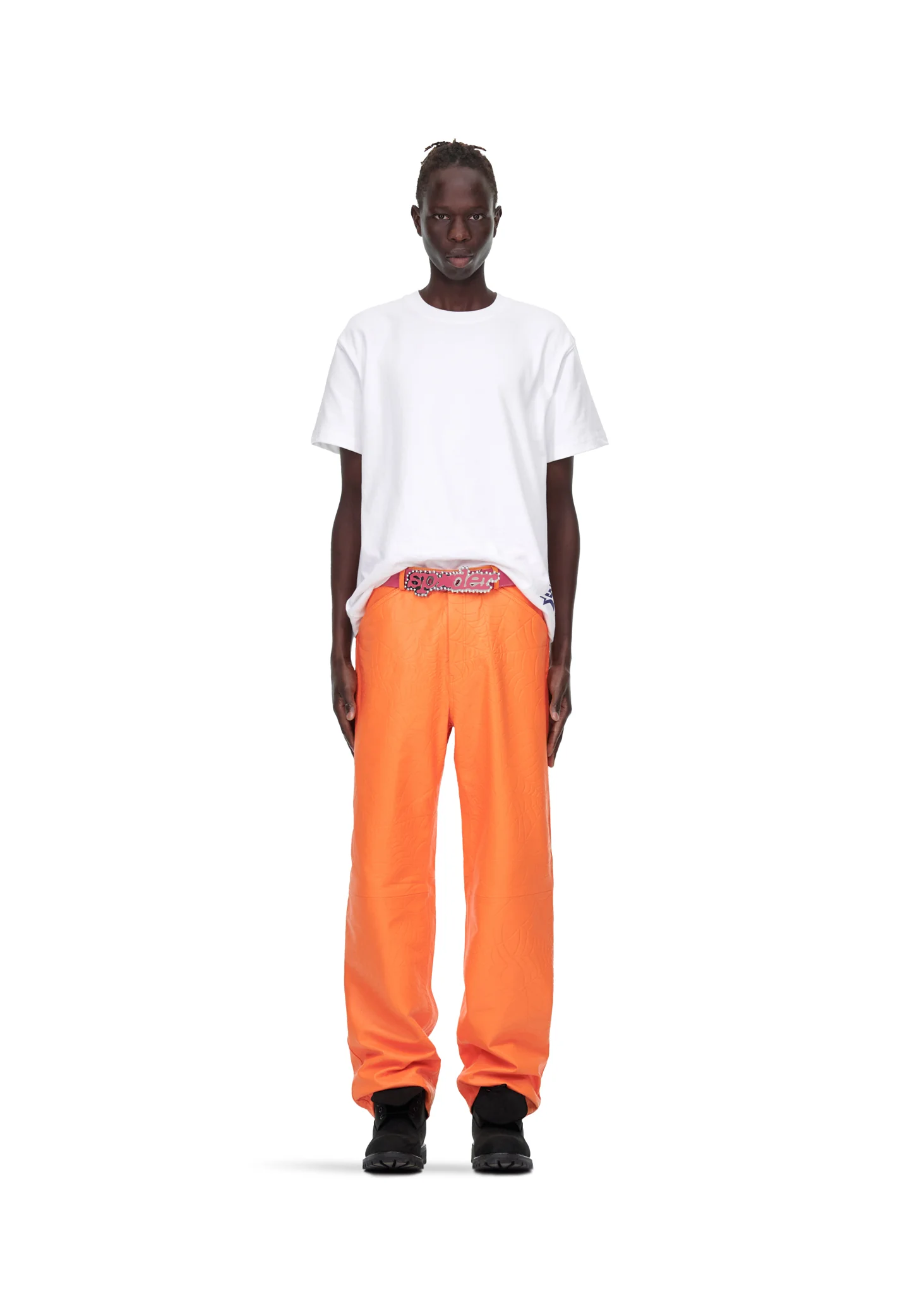 DEBOSSED WEB LEATHER PANT - Image 9