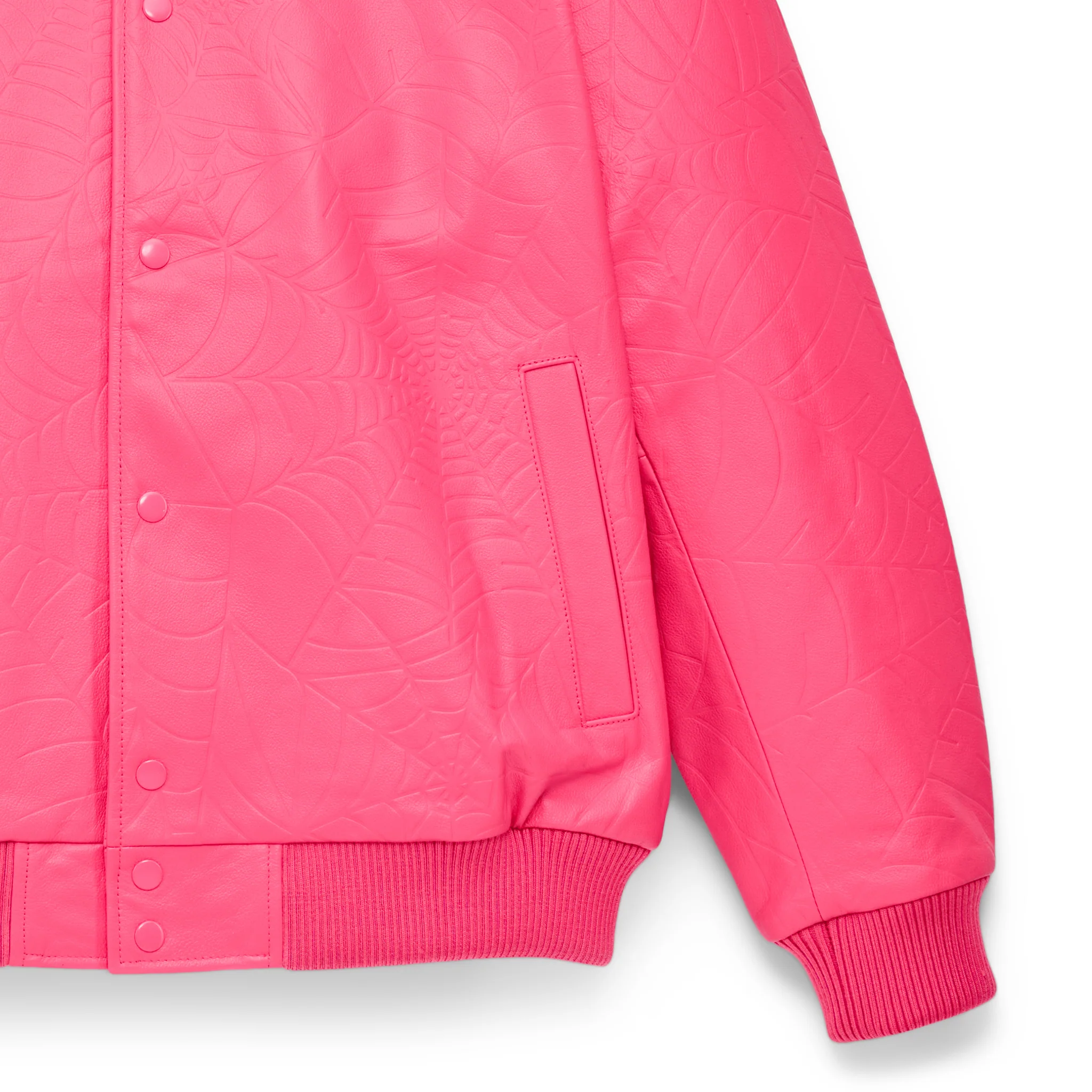 DEBOSSED WEB LEATHER JACKET - Image 3