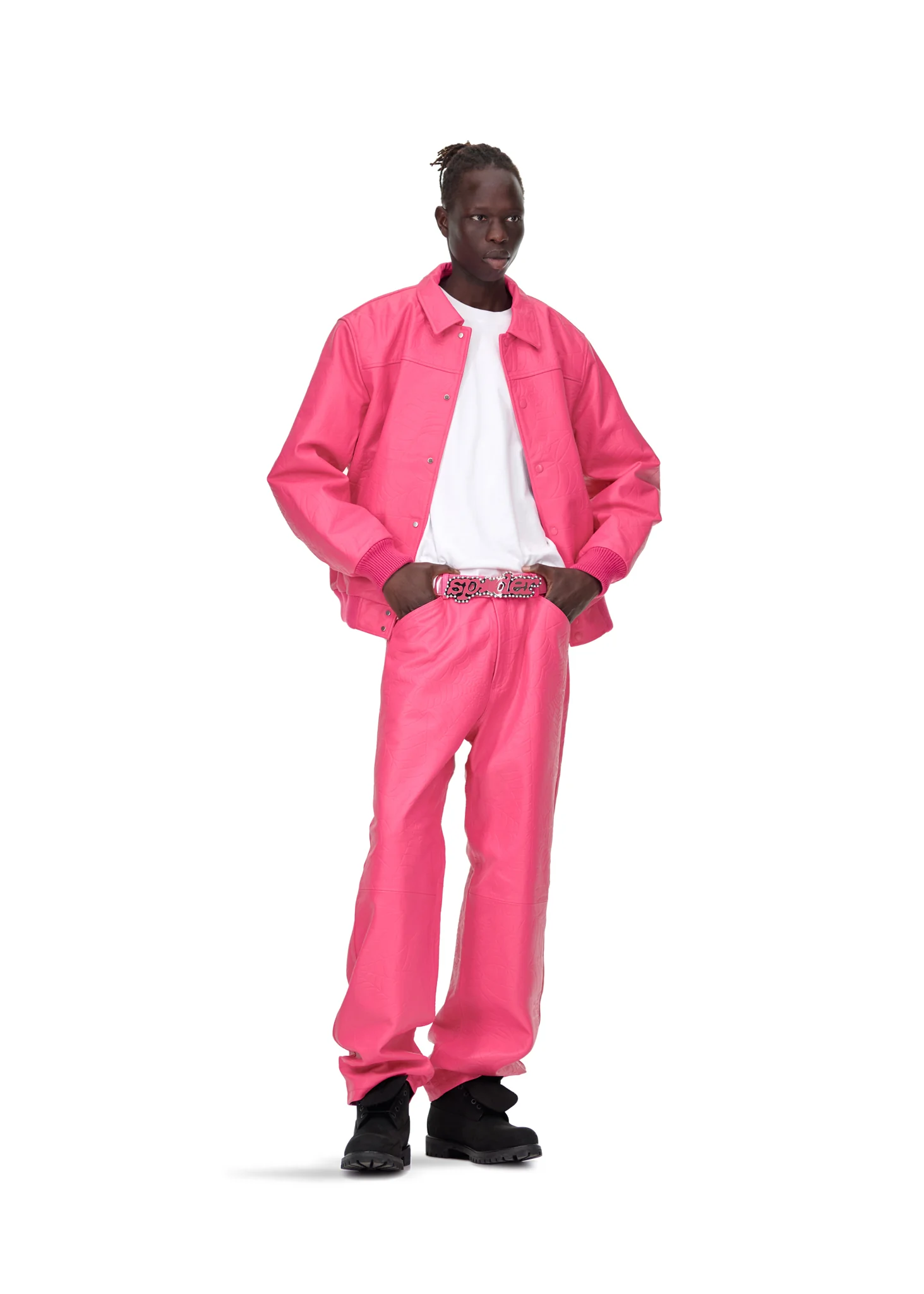 DEBOSSED WEB LEATHER PANT - Image 10