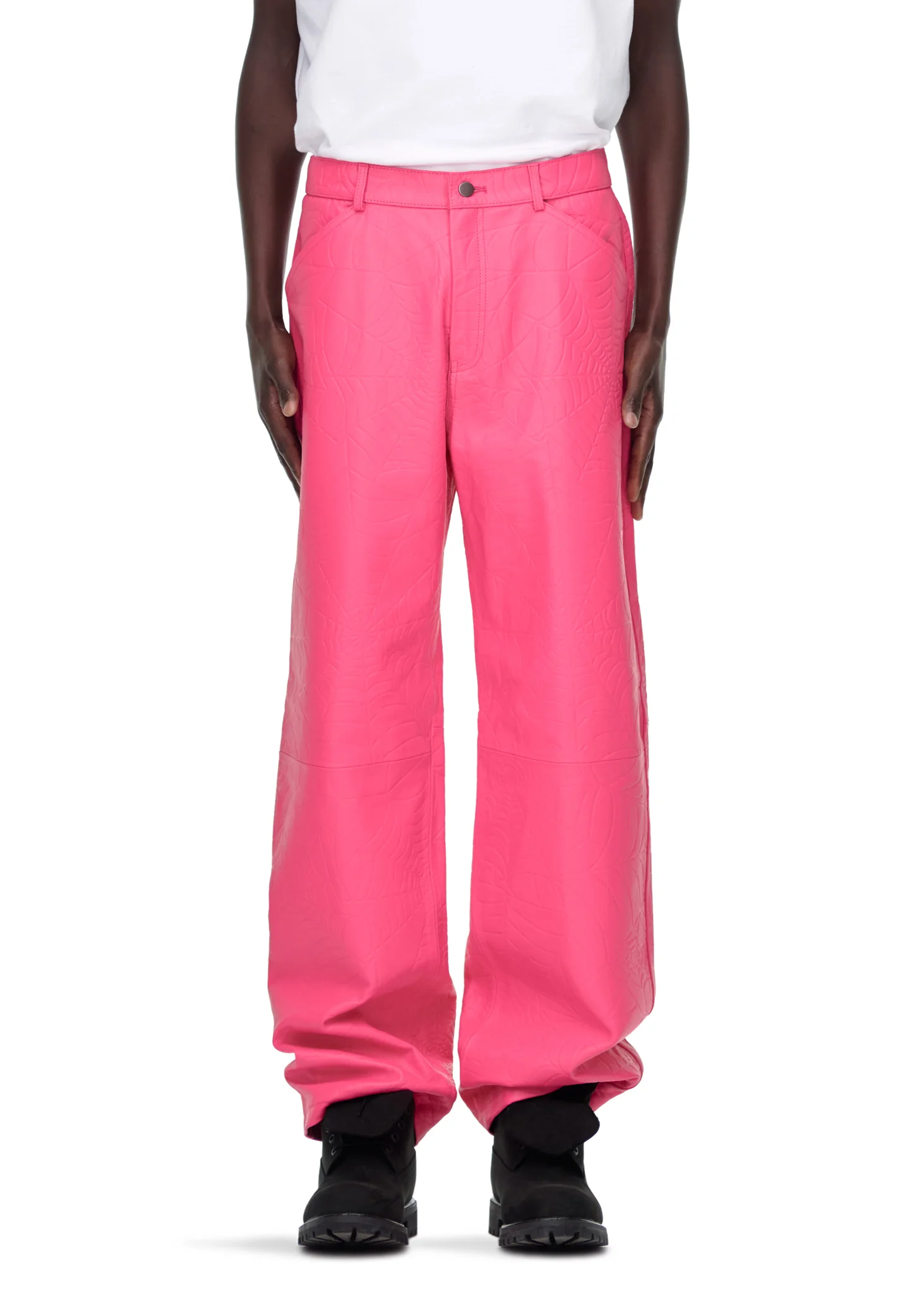 DEBOSSED WEB LEATHER PANT - Image 5