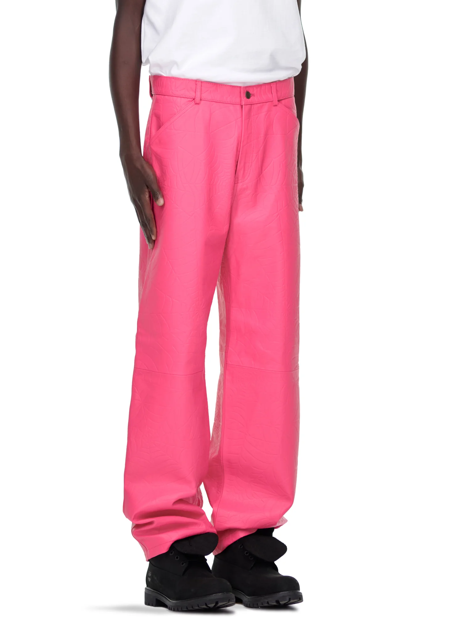 DEBOSSED WEB LEATHER PANT - Image 6