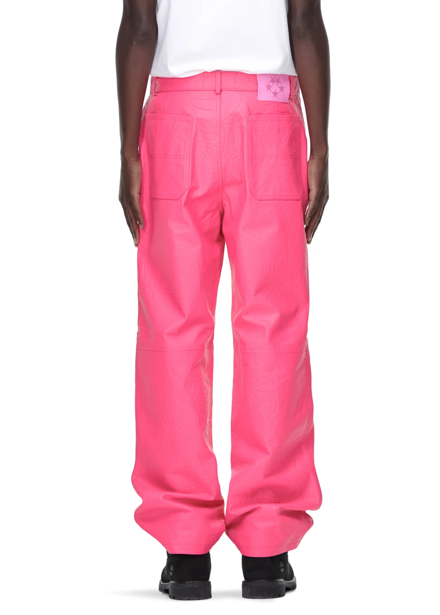 DEBOSSED WEB LEATHER PANT - Image 7