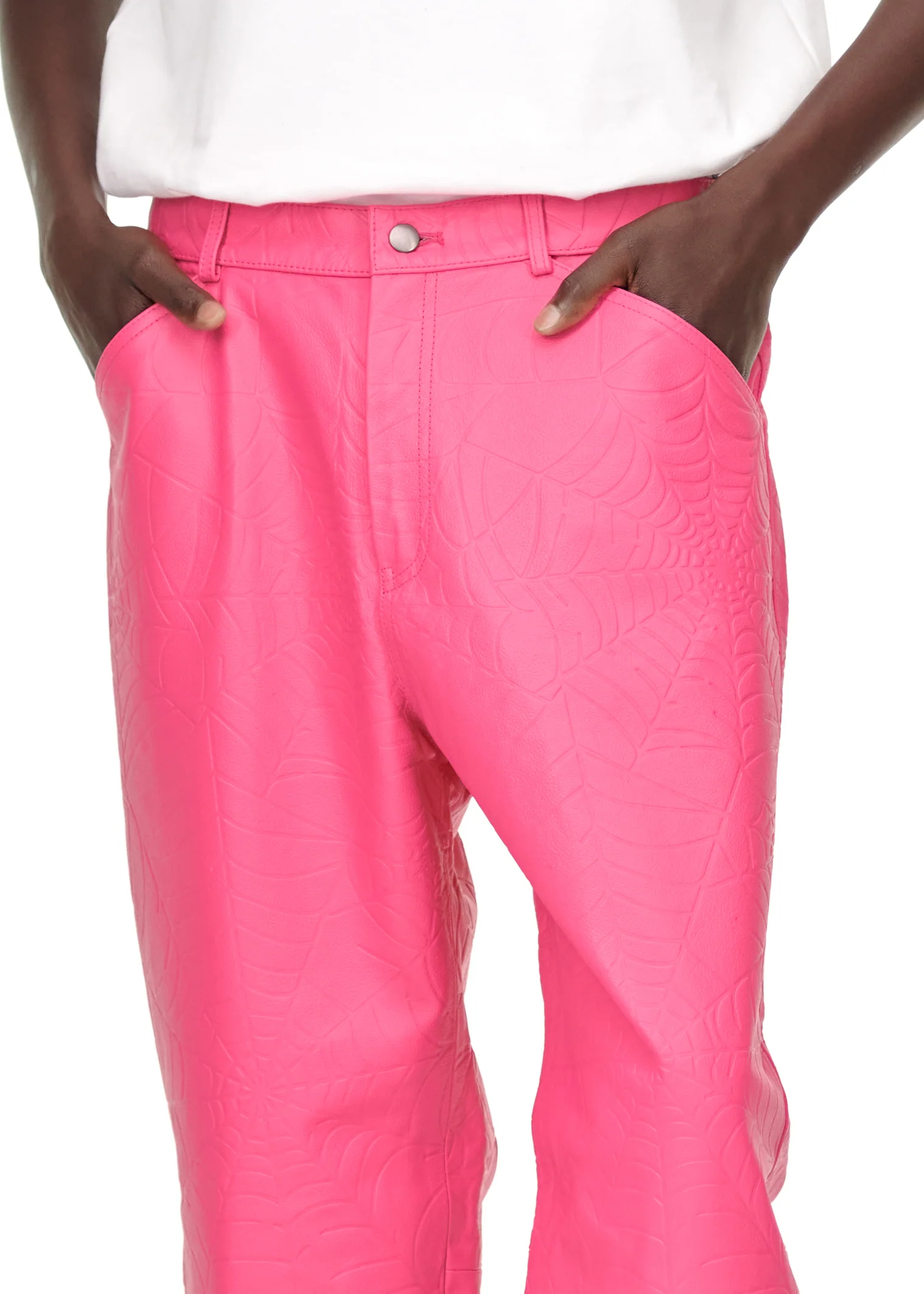 DEBOSSED WEB LEATHER PANT - Image 8