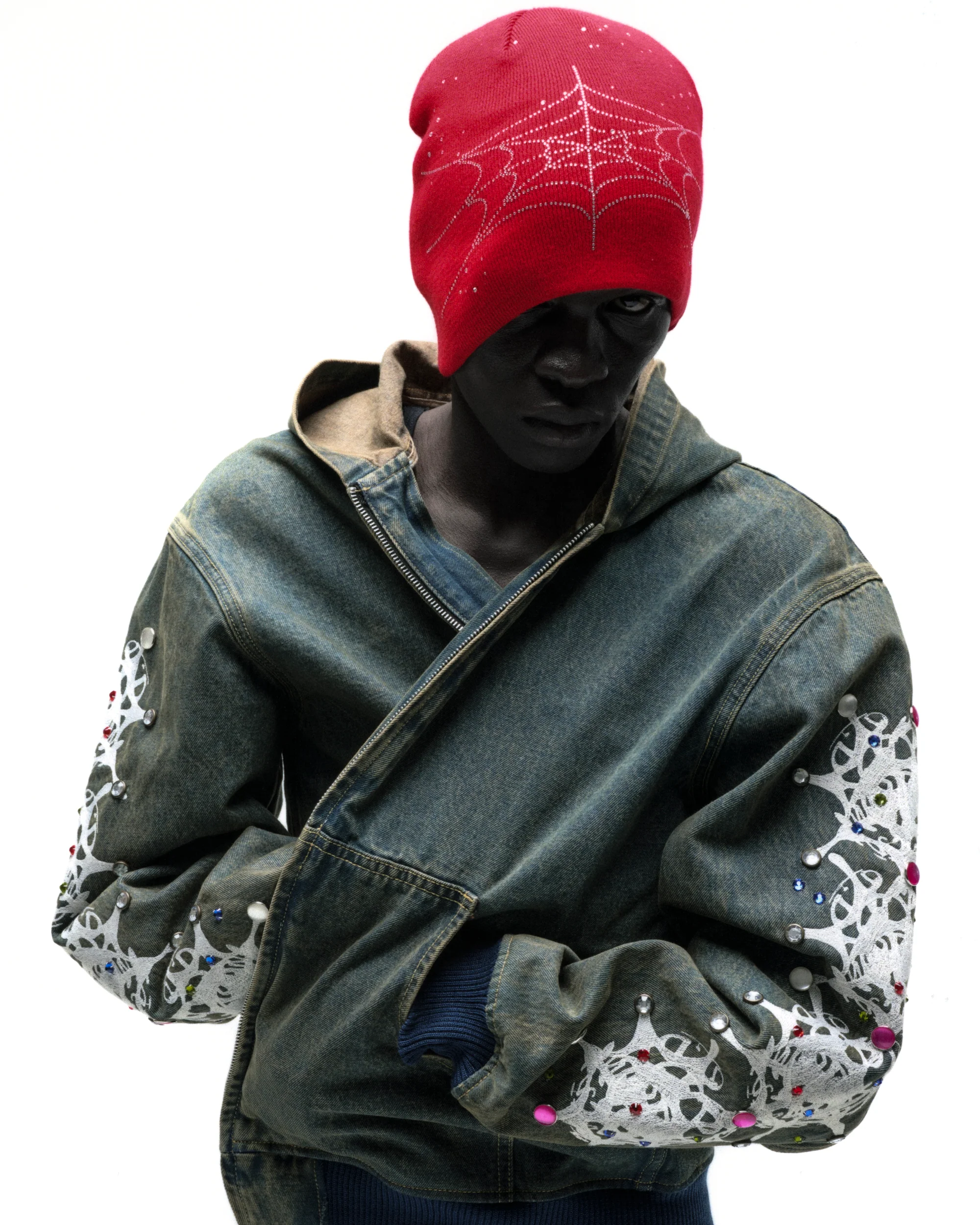 RHINESTONE SILK SKULLY - Image 5