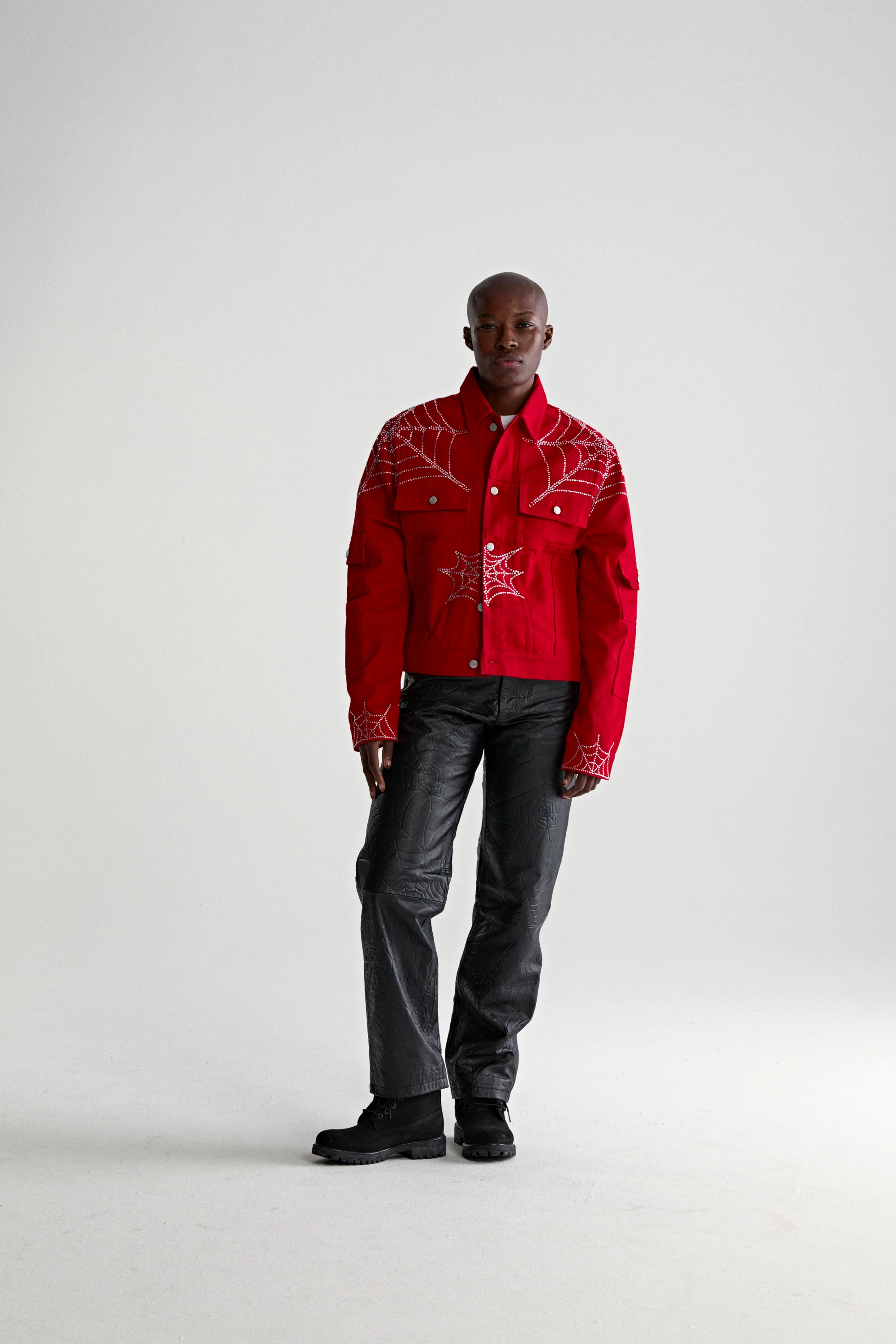 WEB DENIM CROPPED TRUCKER JACKET - Image 7