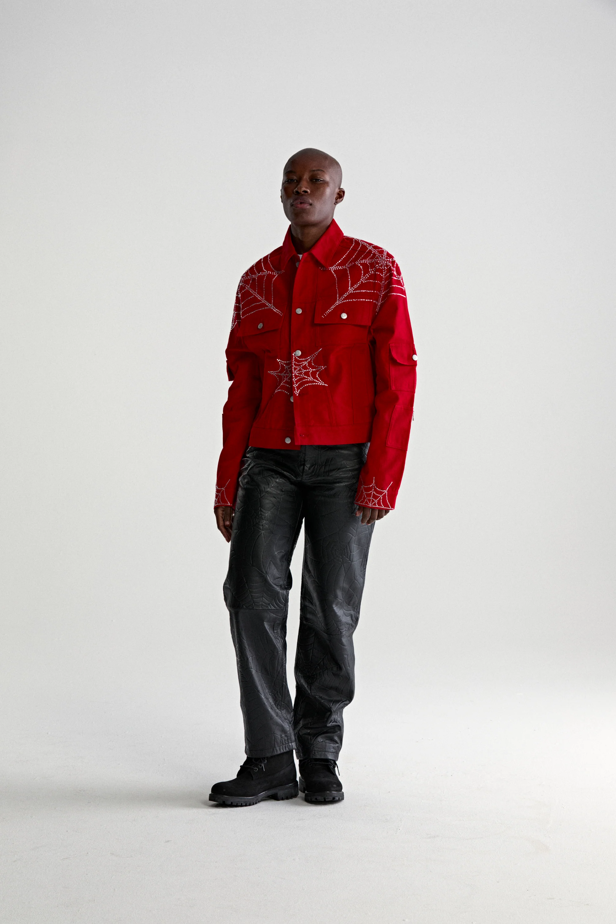 WEB DENIM CROPPED TRUCKER JACKET - Image 9