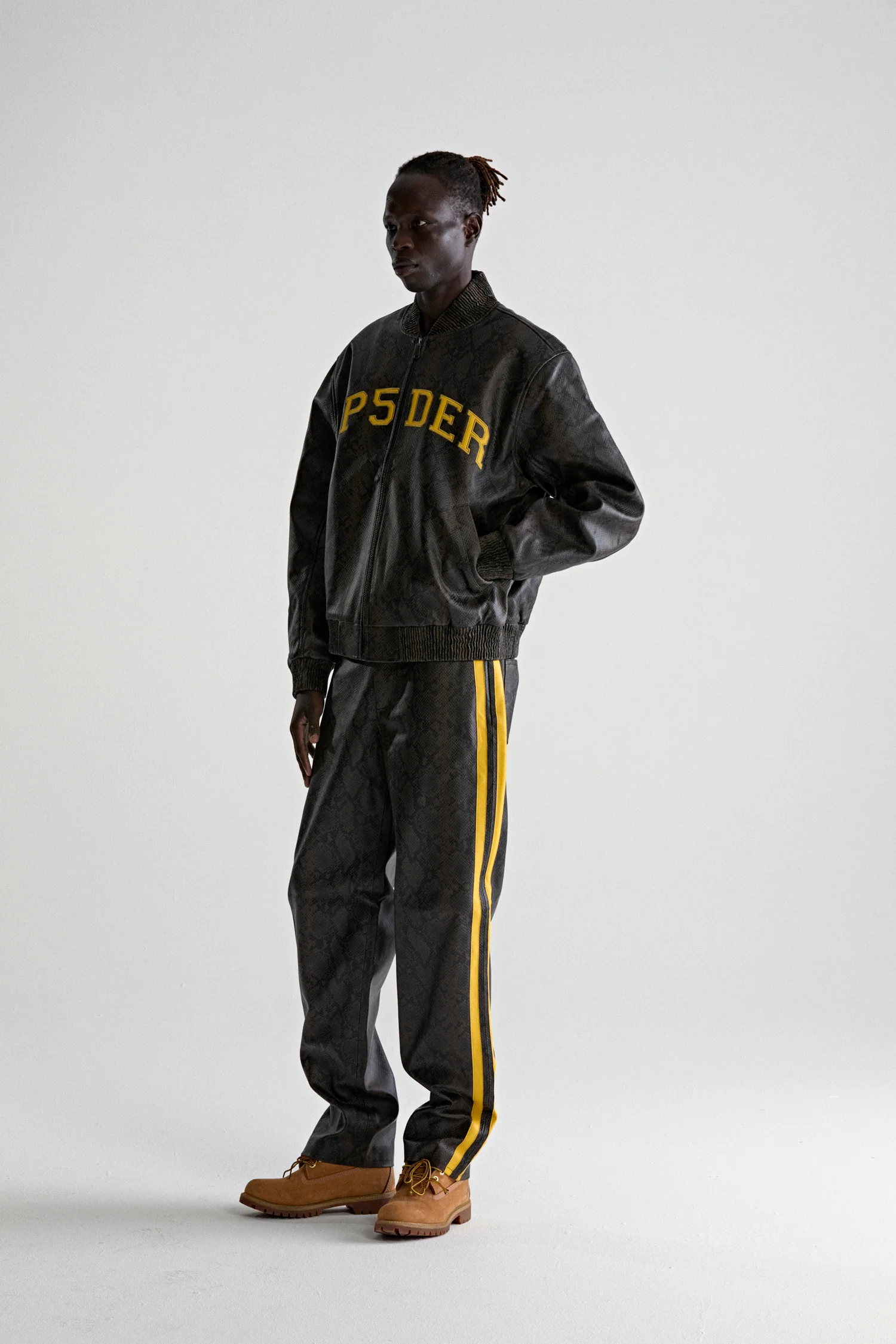 SNAKE LEATHER VARSITY BOMBER JACKET - Image 10