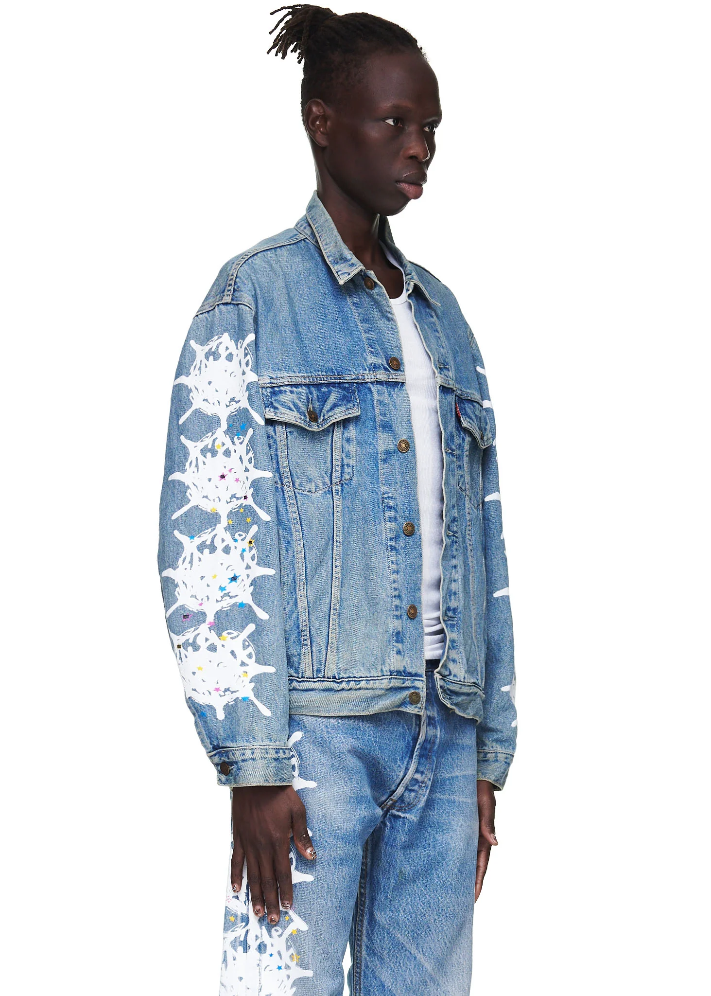 VINTAGE WEB DENIM TRUCKER JACKET - Image 4