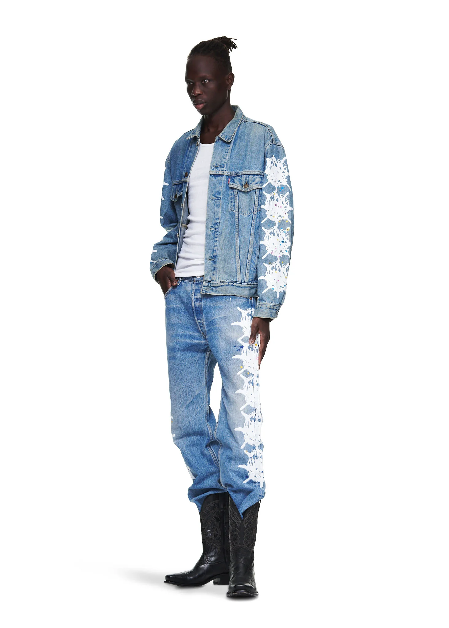 VINTAGE WEB DENIM TRUCKER JACKET - Image 6