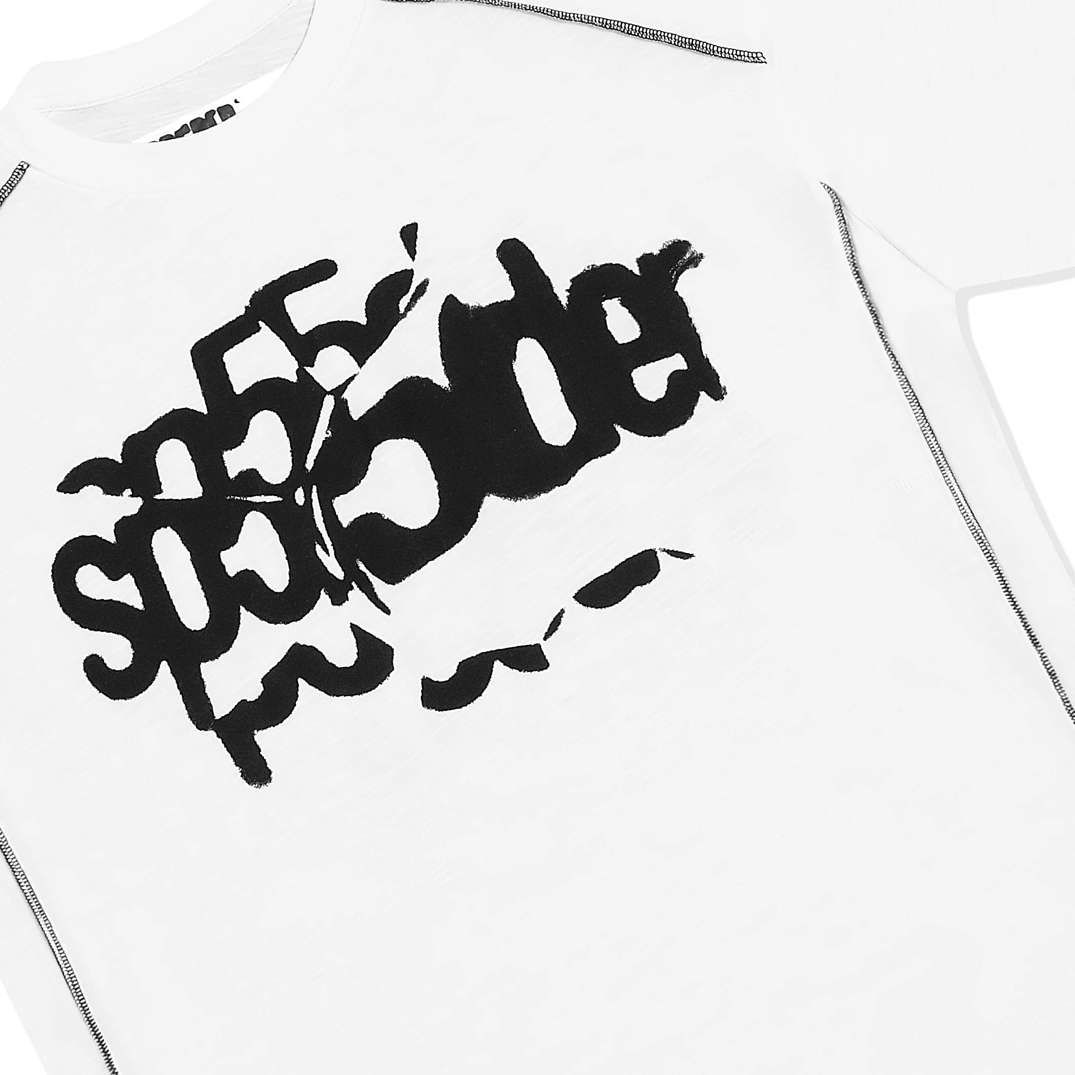 CONTRAST STITCH SLUB TEE - Image 4