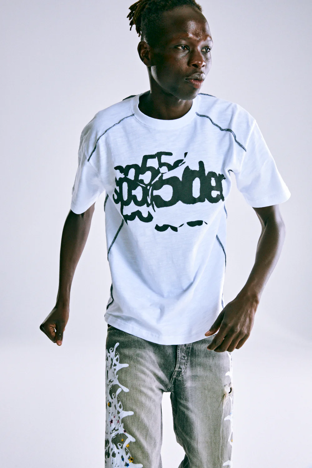 CONTRAST STITCH SLUB TEE - Image 7