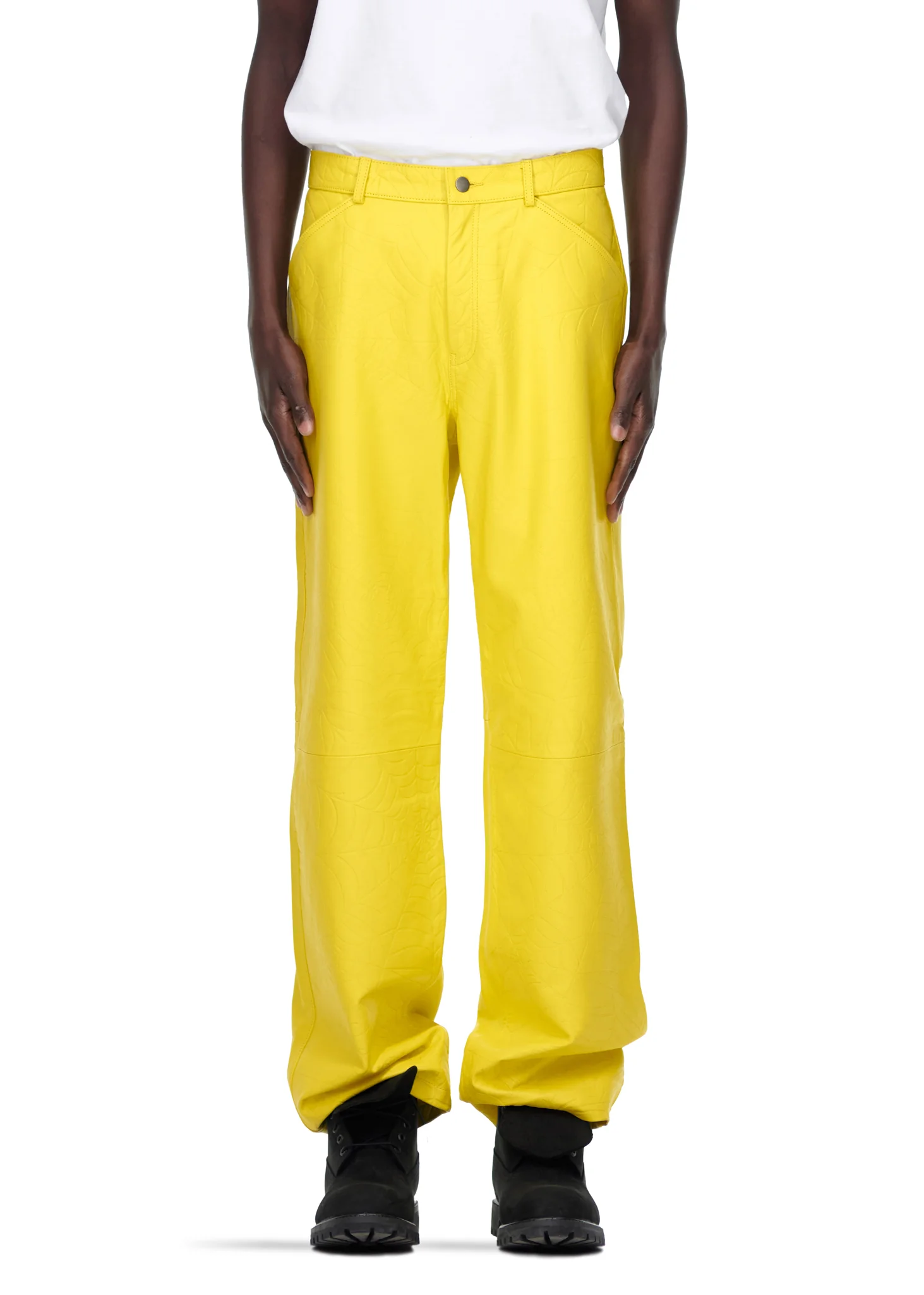 DEBOSSED WEB LEATHER PANT - Image 5