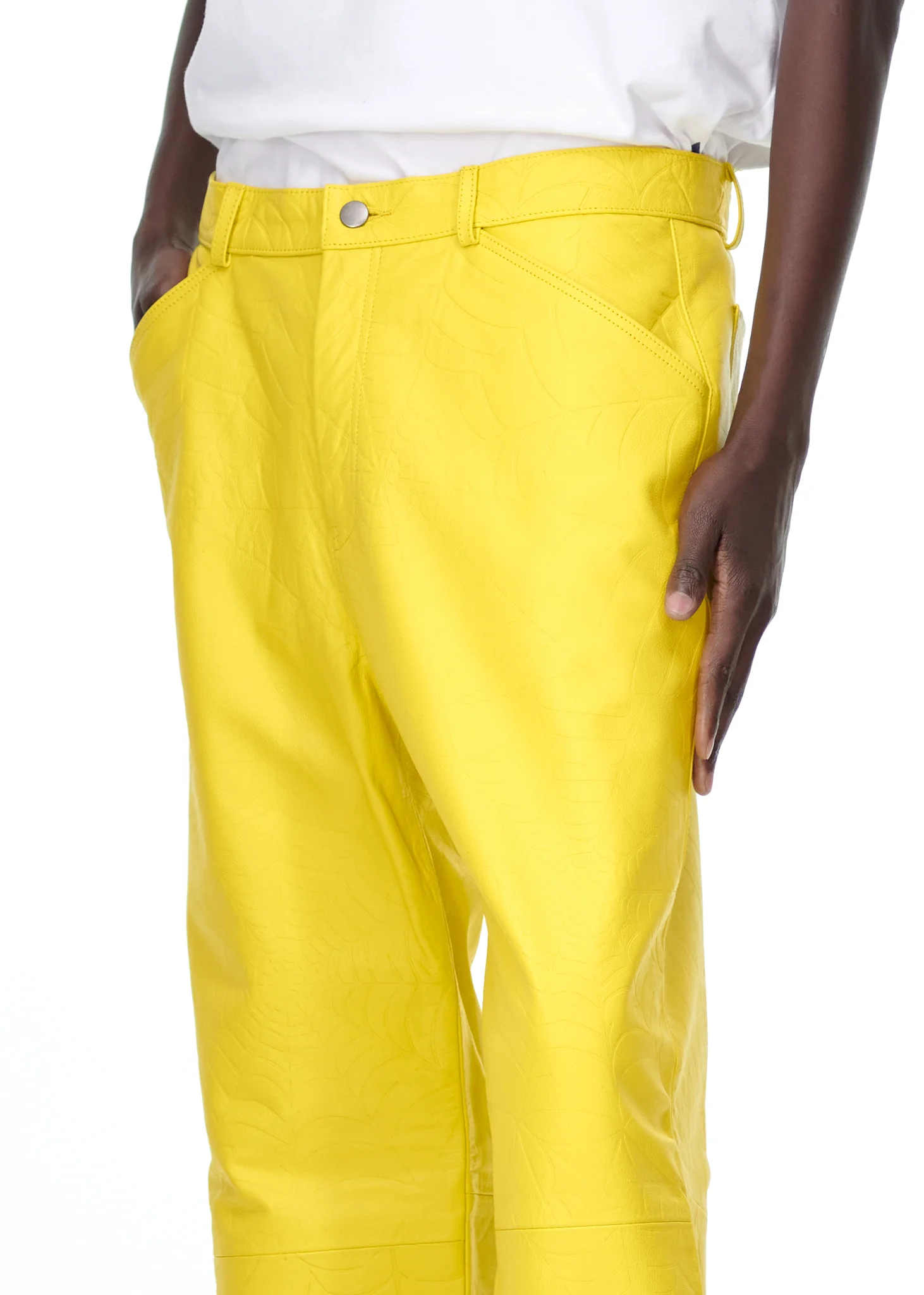 DEBOSSED WEB LEATHER PANT - Image 6