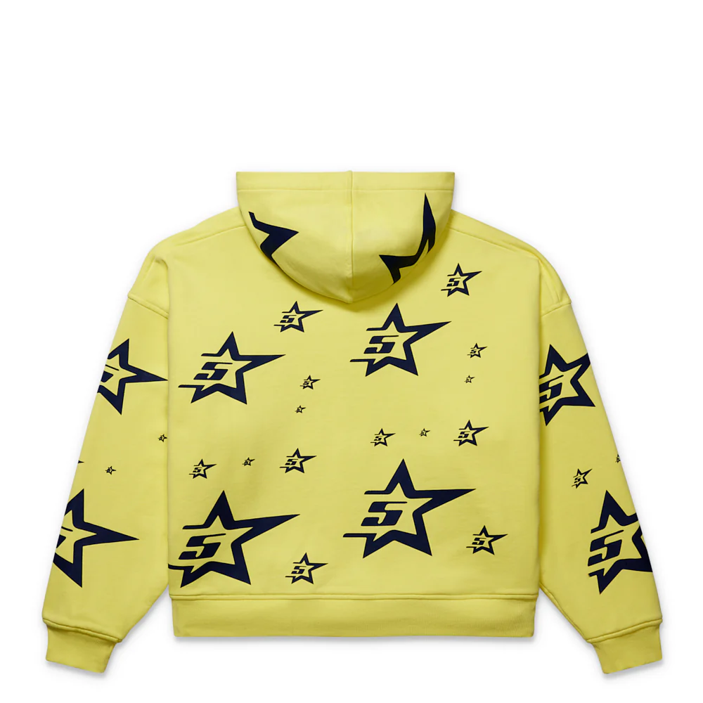 YELLOW DOUBLE LAYER 5STAR ZIP HOODIE - Image 2
