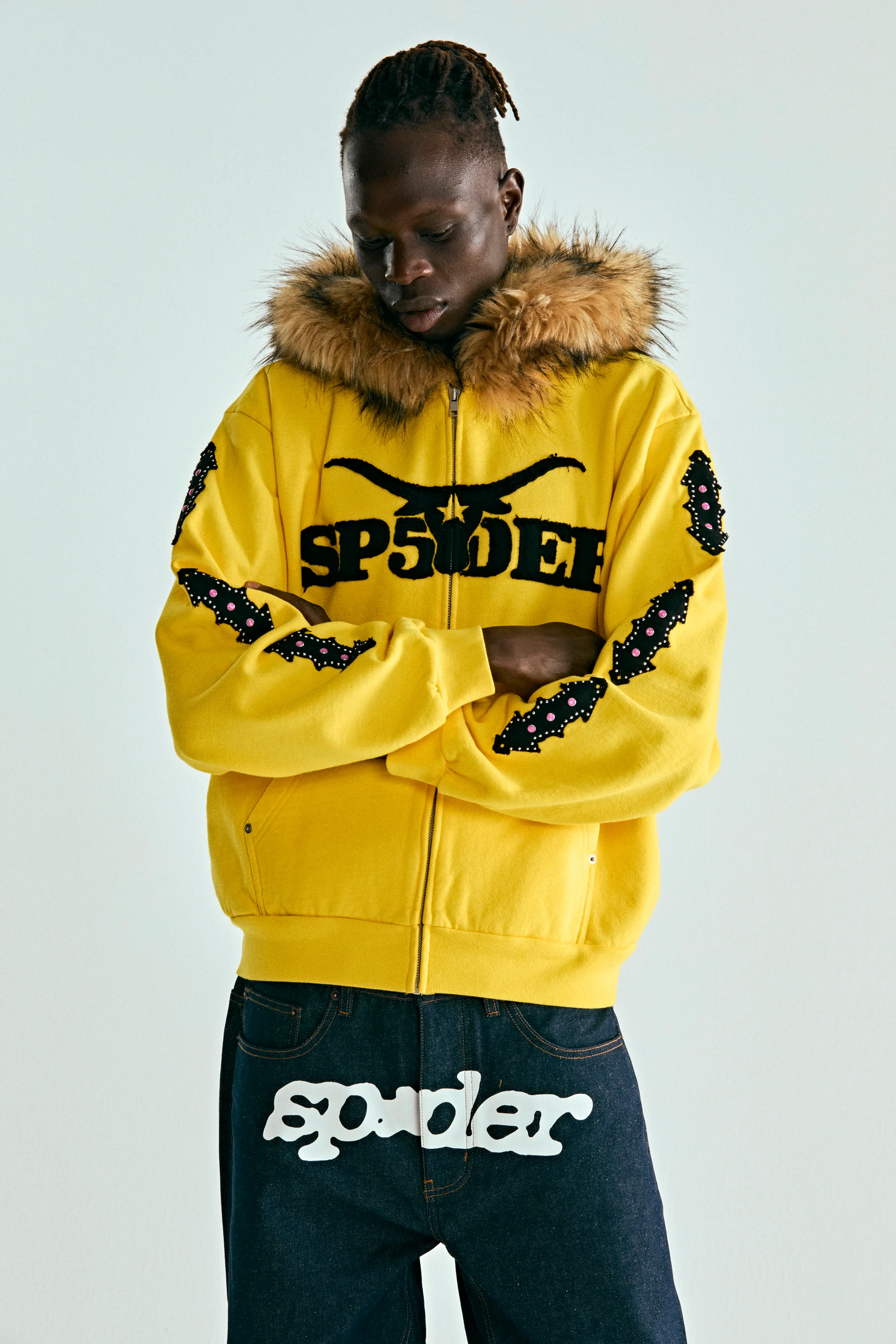FUR HOODED ZIP UP SWEATSHIRT - Image 15
