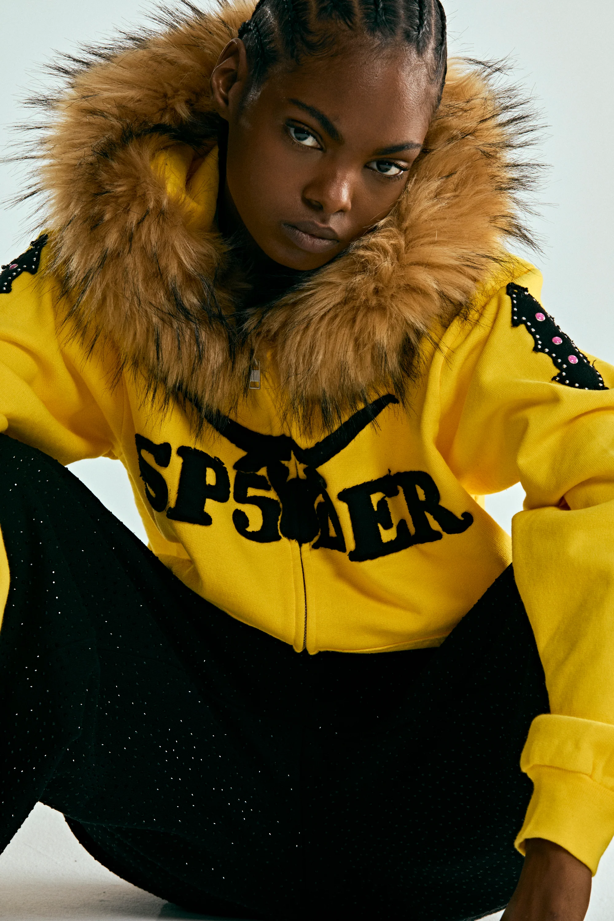 FUR HOODED ZIP UP SWEATSHIRT - Image 16