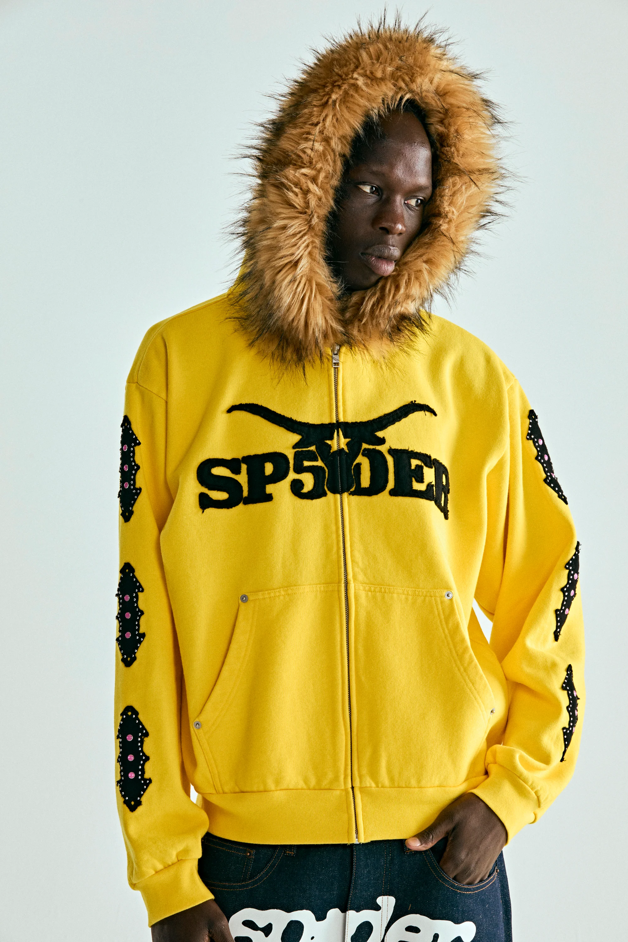 FUR HOODED ZIP UP SWEATSHIRT - Image 17
